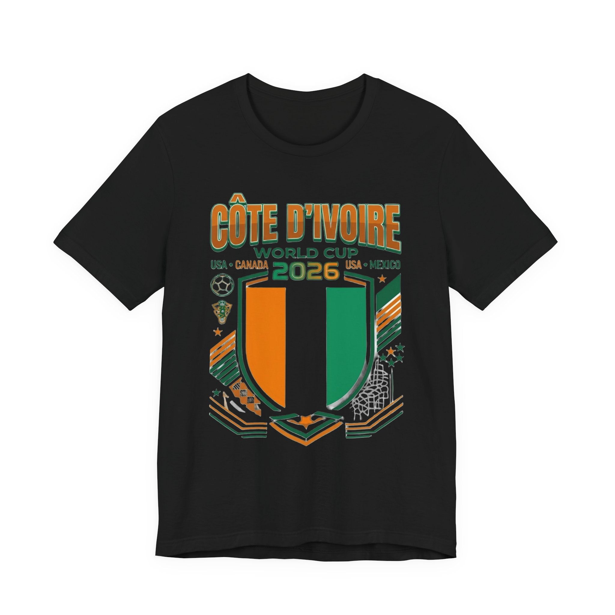 Tee Coupe du Monde 2026 Côte d'Ivoire | Blason Football Côte d'Ivoire, USA Canada Mexique