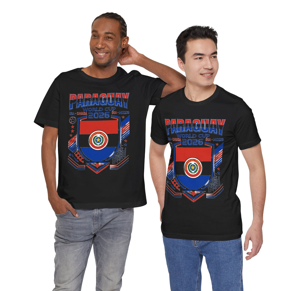 Camiseta de Paraguay Mundial 2026 | Escudo de fútbol de Paraguay, EE. UU. Canadá México