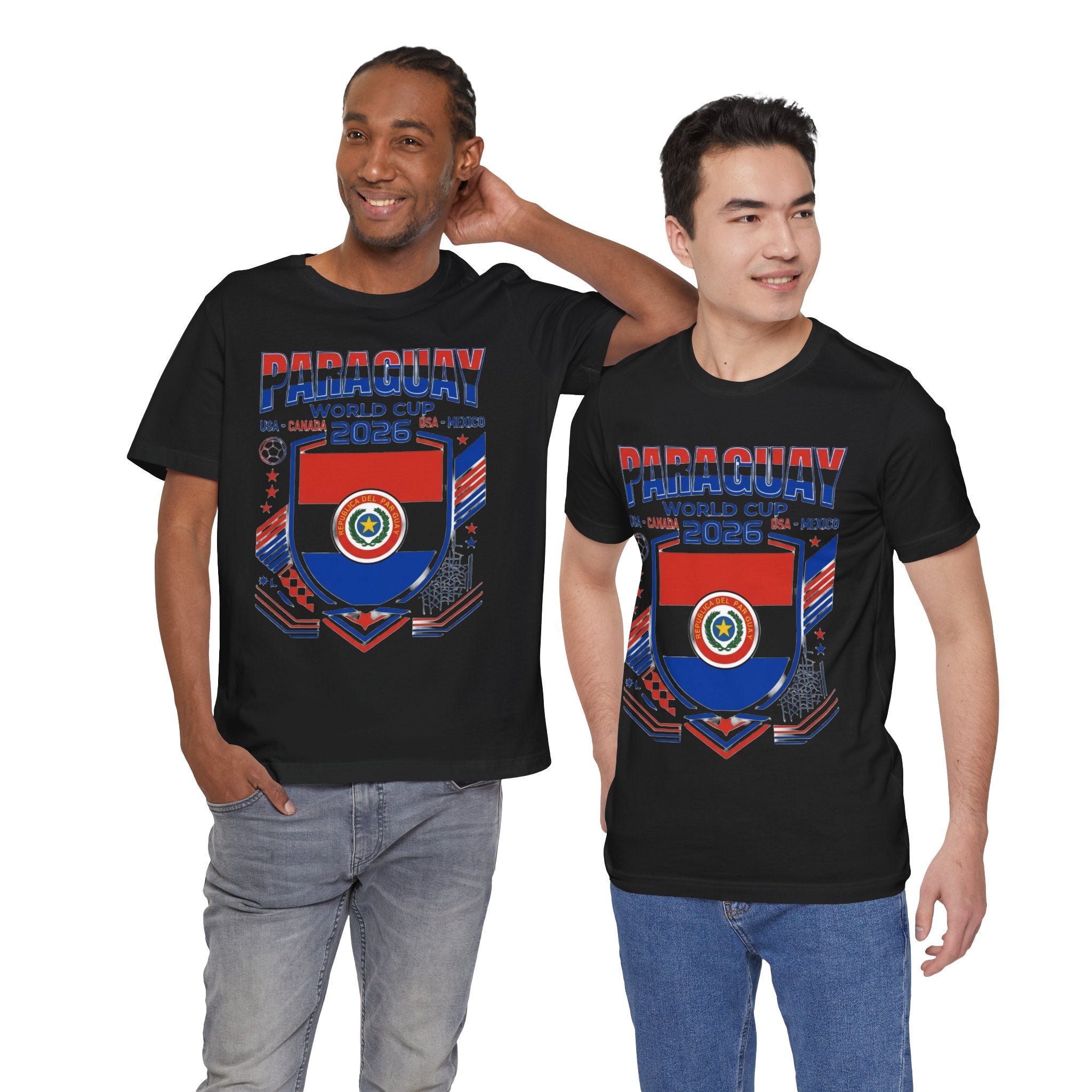 Camiseta de Paraguay Mundial 2026 | Escudo de fútbol de Paraguay, EE. UU. Canadá México
