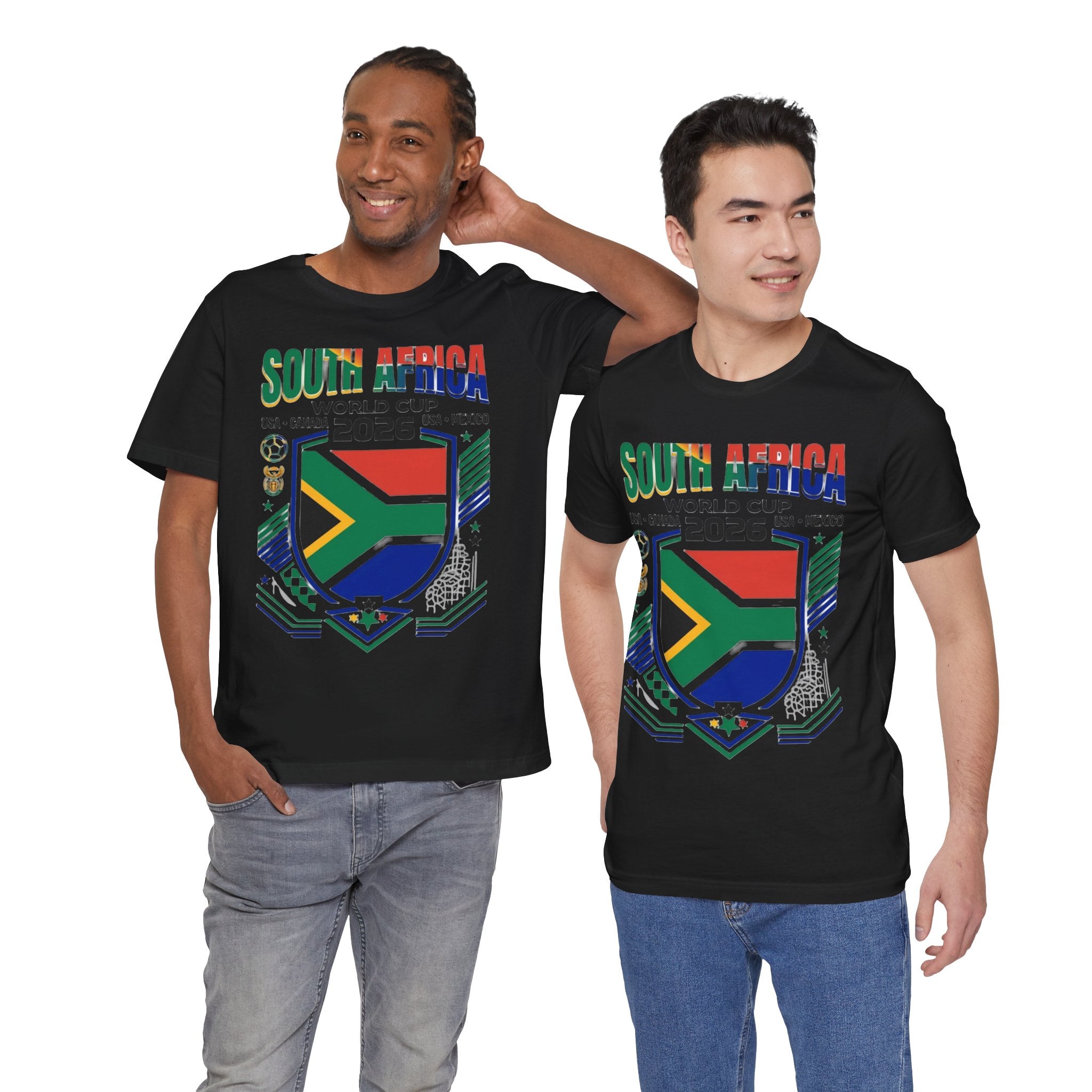 Camiseta Mundial de Sudáfrica 2026 | Escudo de Fútbol de Sudáfrica, EE. UU., Canadá, México