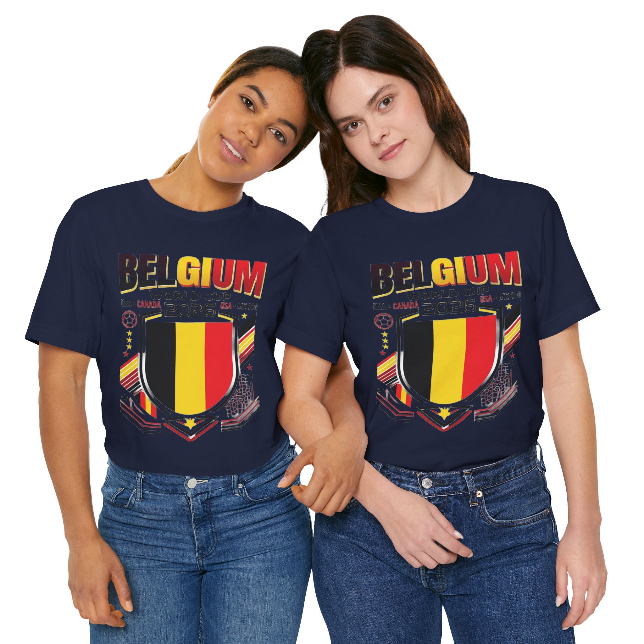 T-shirt Belgique Coupe du Monde 2026 | Blason Football Belgique, USA Canada Mexique