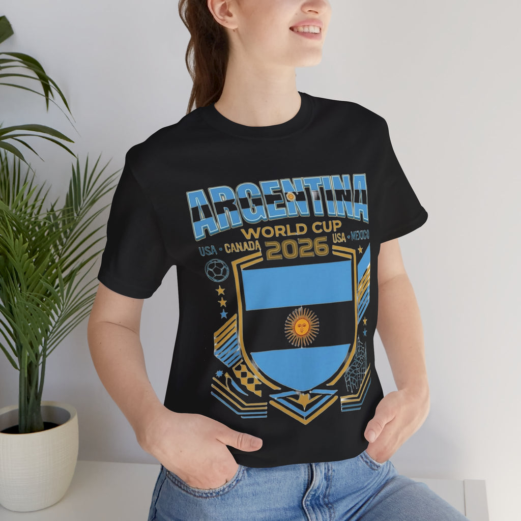 Camiseta Argentina Mundial 2026 | Escudo de la selección argentina de fútbol, EE. UU., Canadá, México