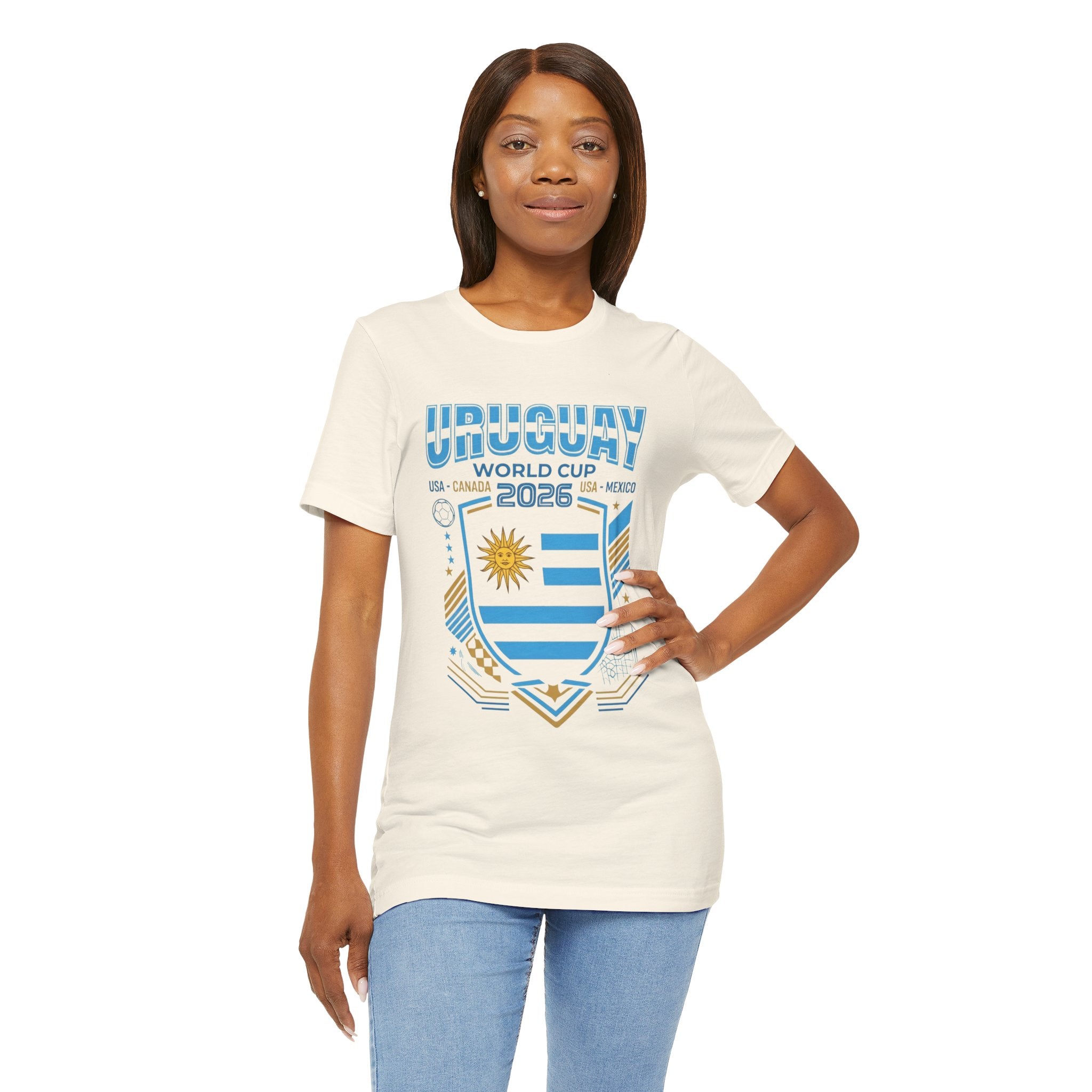 Camiseta Mundial Uruguay 2026 | Escudo de Fútbol de Uruguay, EE. UU., Canadá, México
