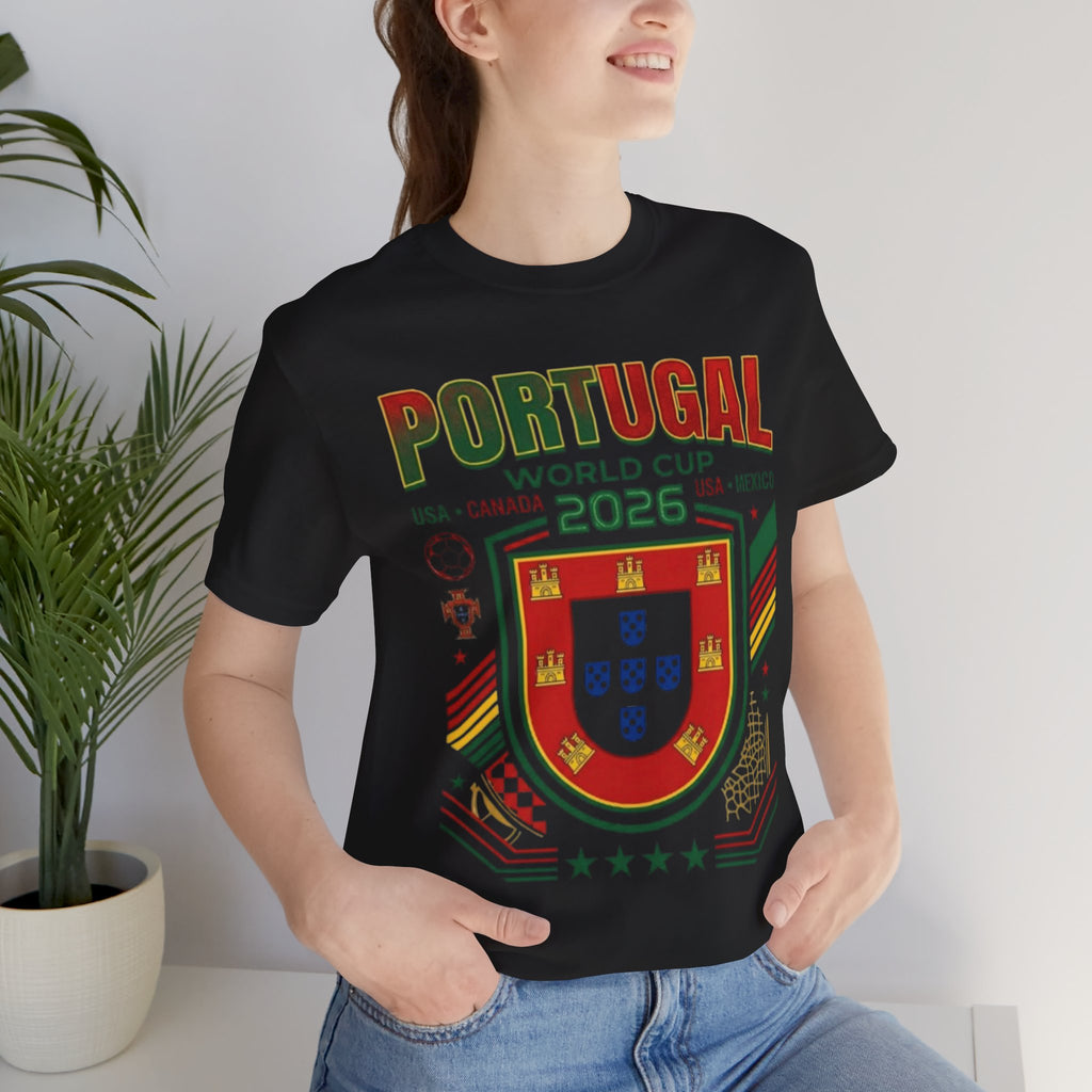 Camiseta de Portugal Copa Mundial 2026 | Escudo de Fútbol de Portugal, EE. UU. Canadá México