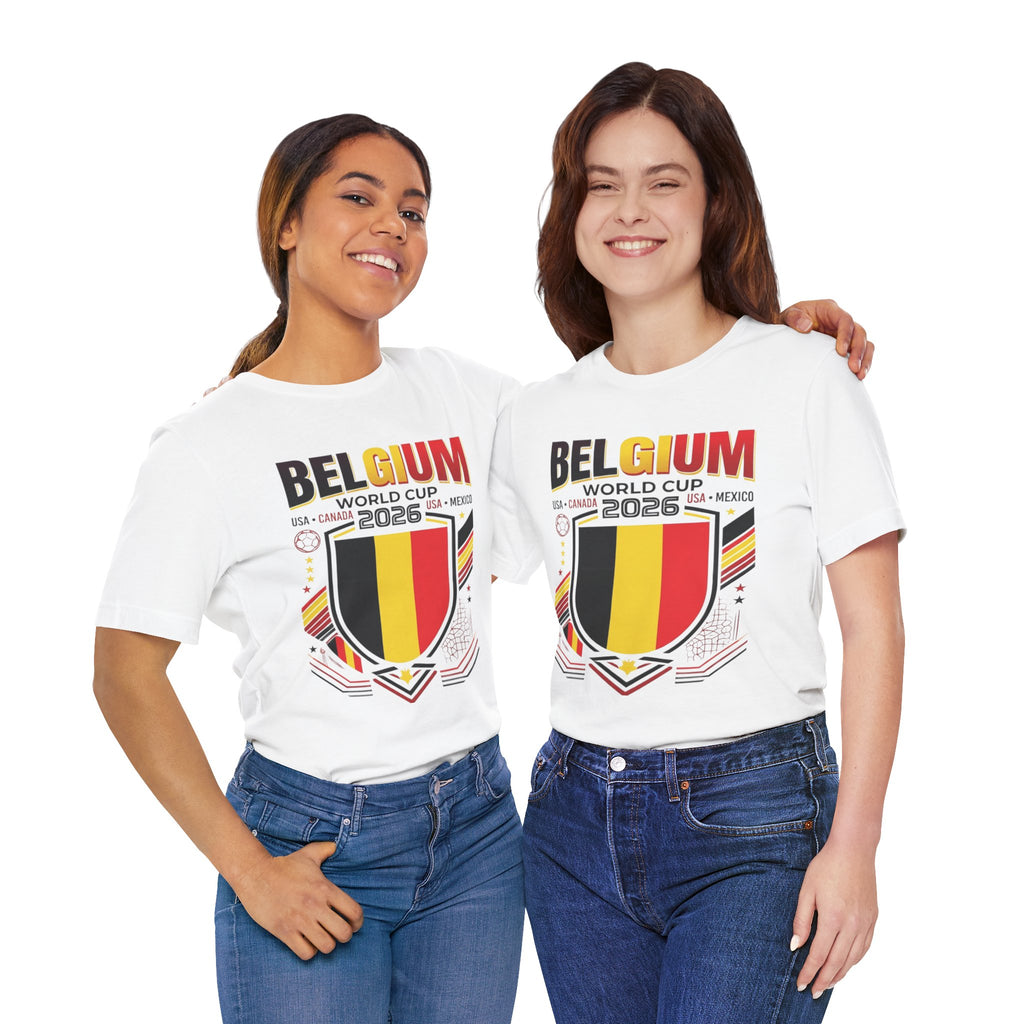 T-shirt Belgique Coupe du Monde 2026 | Blason Football Belgique, USA Canada Mexique