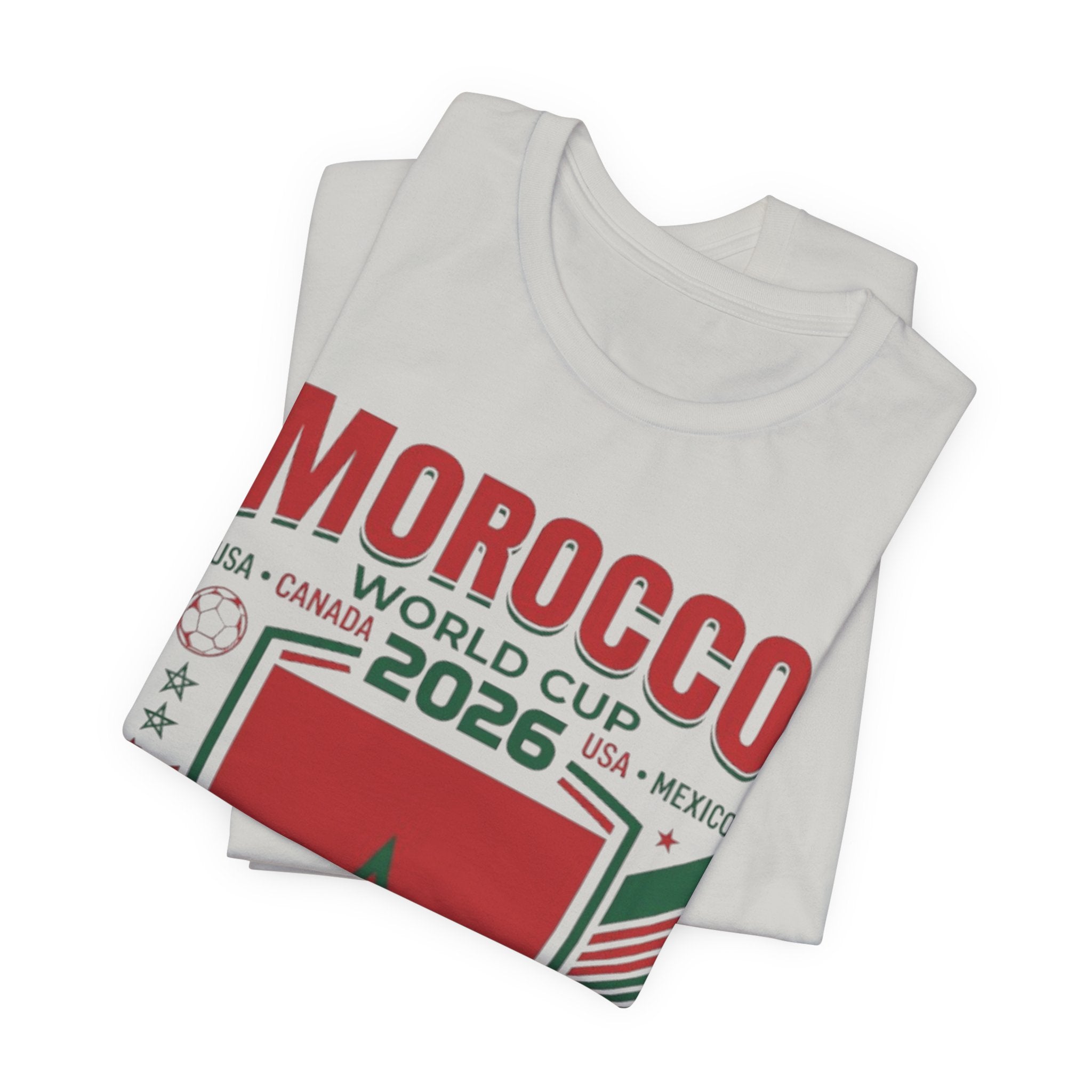 Camiseta Marruecos Copa Mundial 2026 | Escudo de Fútbol de Marruecos, EE. UU. Canadá México