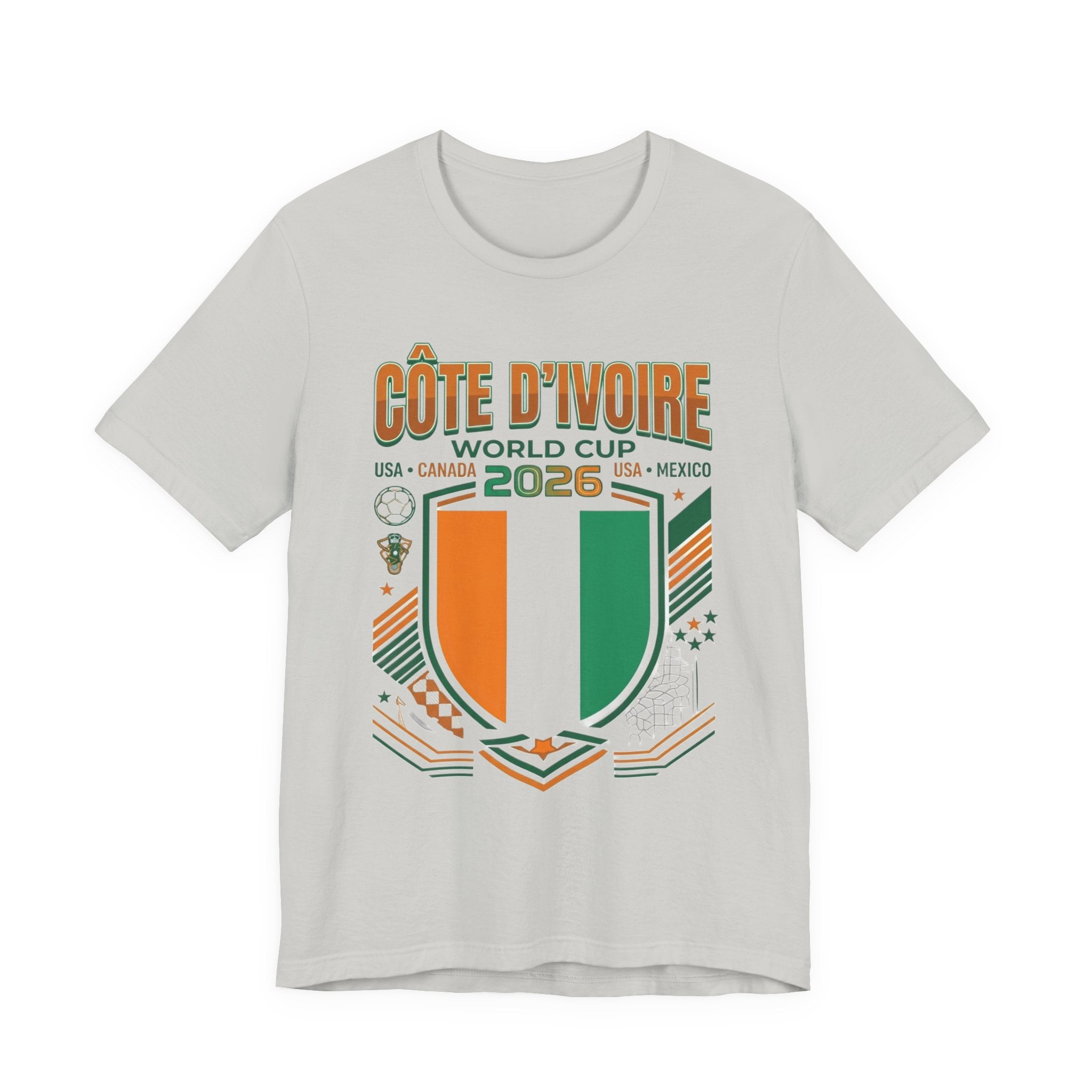 Tee Coupe du Monde 2026 Côte d'Ivoire | Blason Football Côte d'Ivoire, USA Canada Mexique