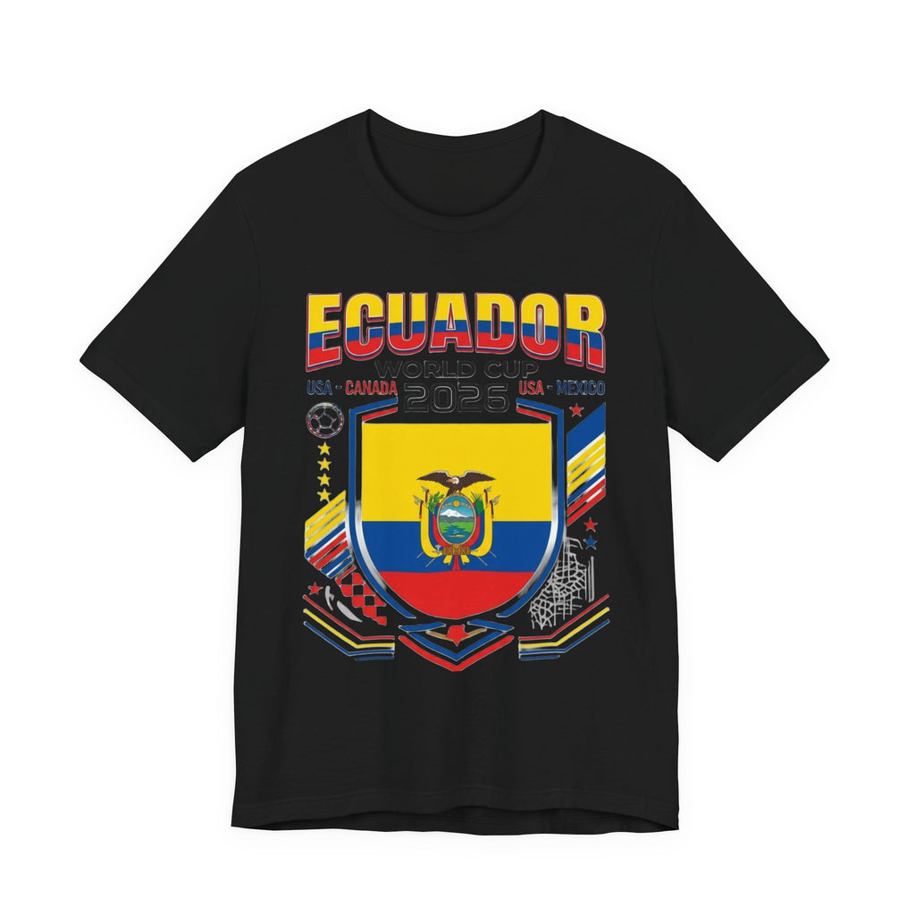 Camiseta Ecuador Mundial 2026 | Escudo de Fútbol de Ecuador, EE. UU. Canadá México