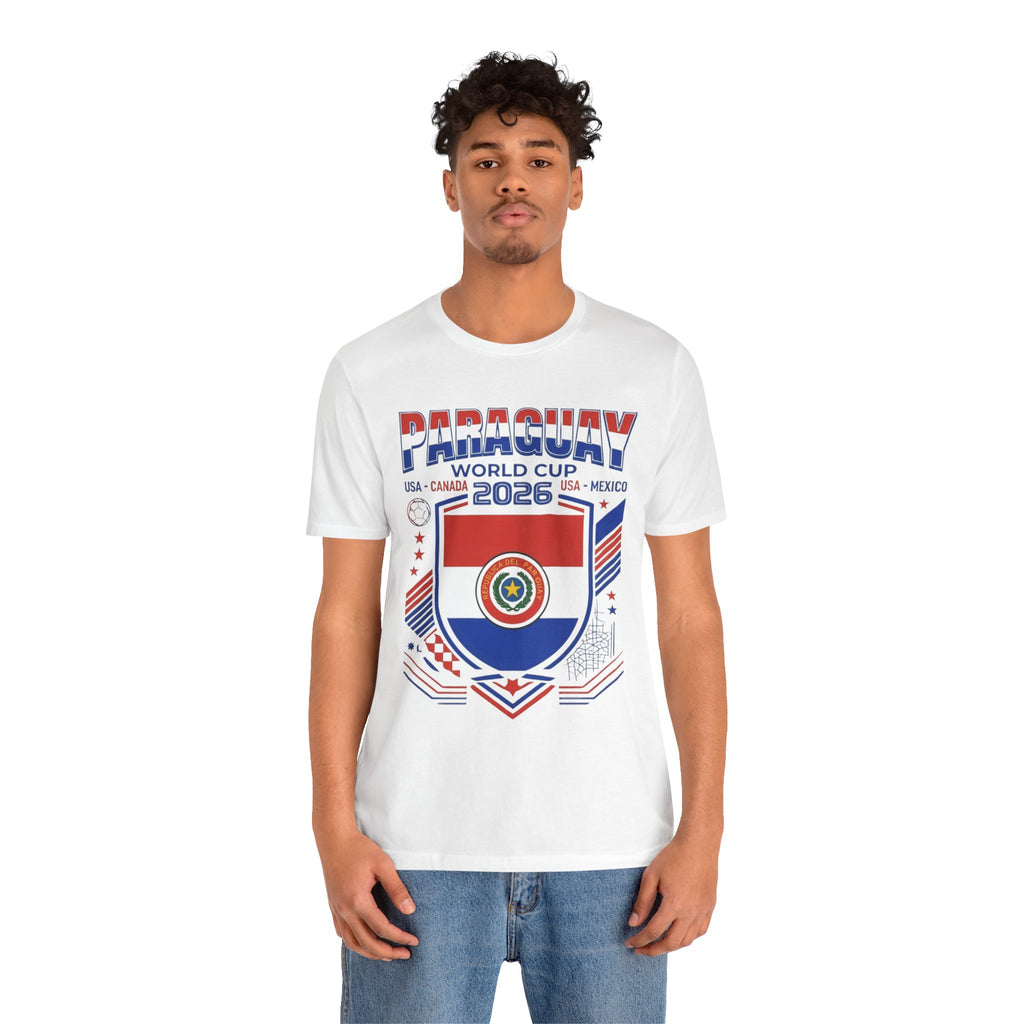 Camiseta de Paraguay Mundial 2026 | Escudo de fútbol de Paraguay, EE. UU. Canadá México