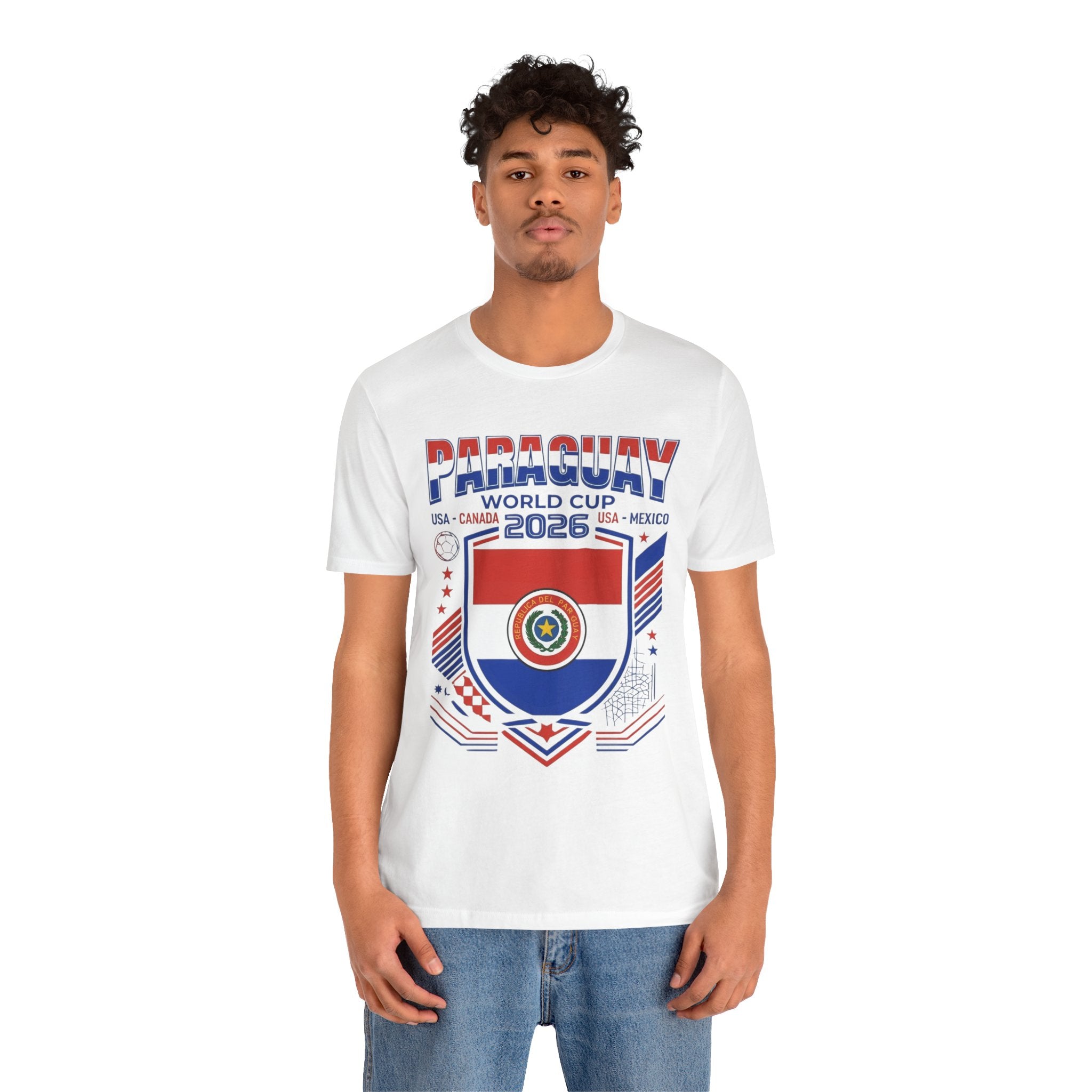 Camiseta de Paraguay Mundial 2026 | Escudo de fútbol de Paraguay, EE. UU. Canadá México
