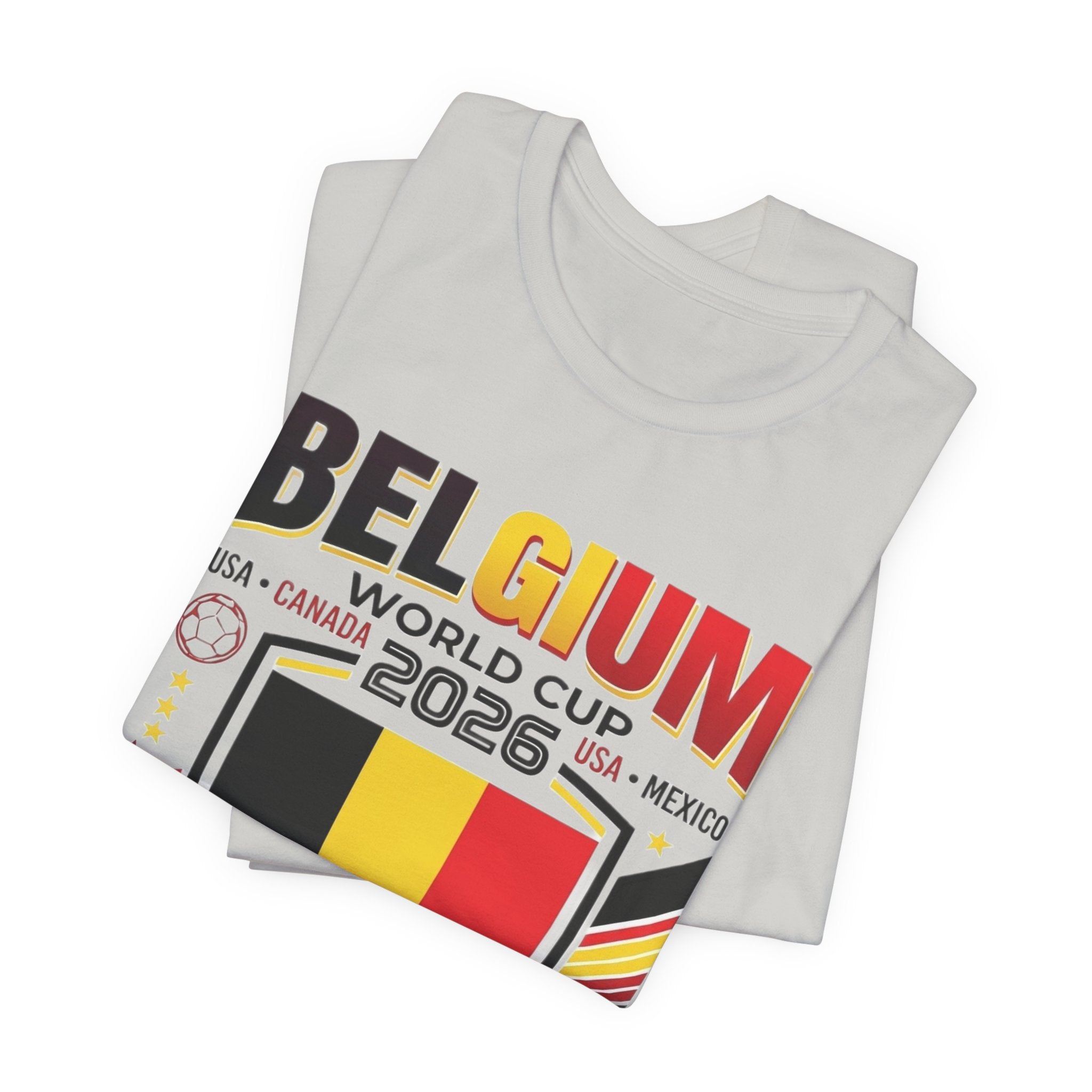T-shirt Belgique Coupe du Monde 2026 | Blason Football Belgique, USA Canada Mexique