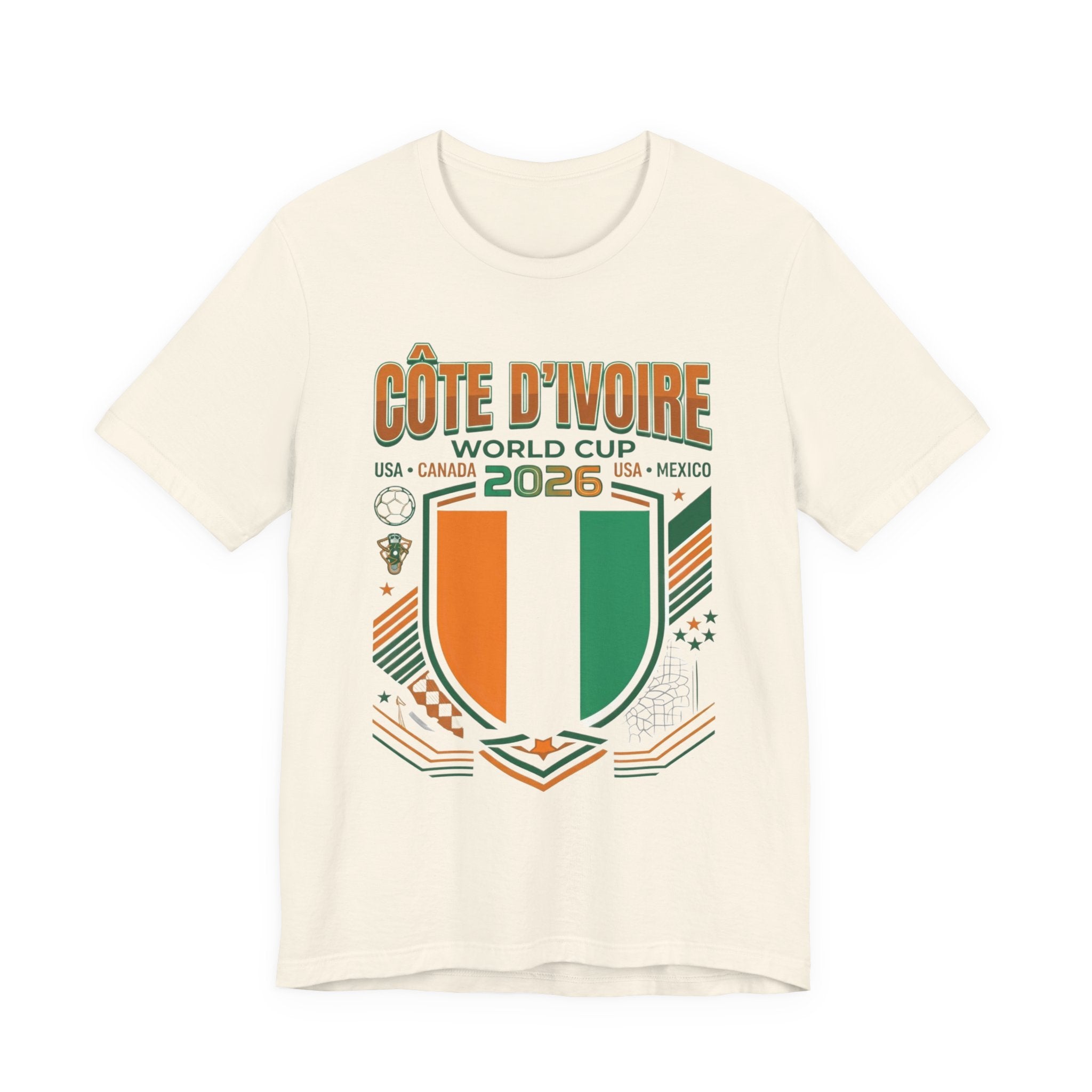 Tee Coupe du Monde 2026 Côte d'Ivoire | Blason Football Côte d'Ivoire, USA Canada Mexique