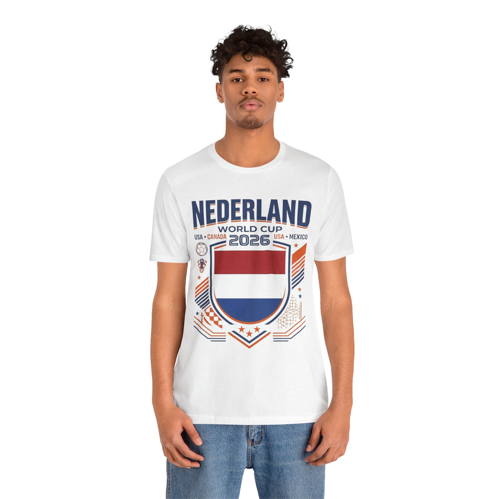 Camiseta de Holanda Mundial 2026 | Escudo de fútbol de Holanda, EE. UU., Canadá, México