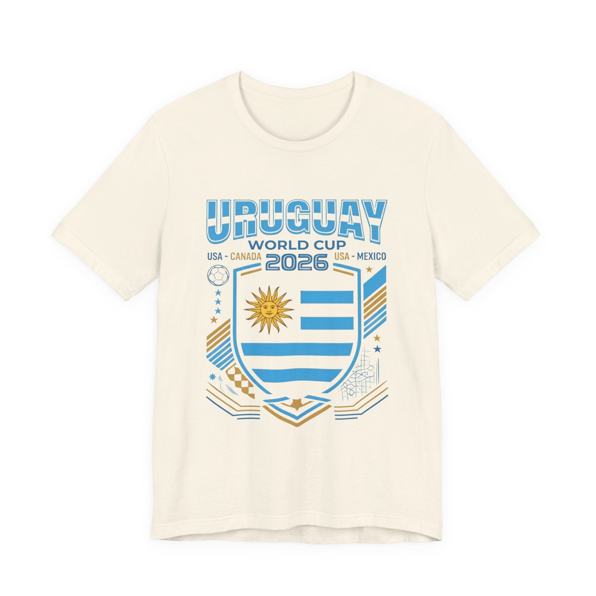 T-shirt Uruguay Coupe du Monde 2026 | Blason de football de l'Uruguay, USA Canada Mexique