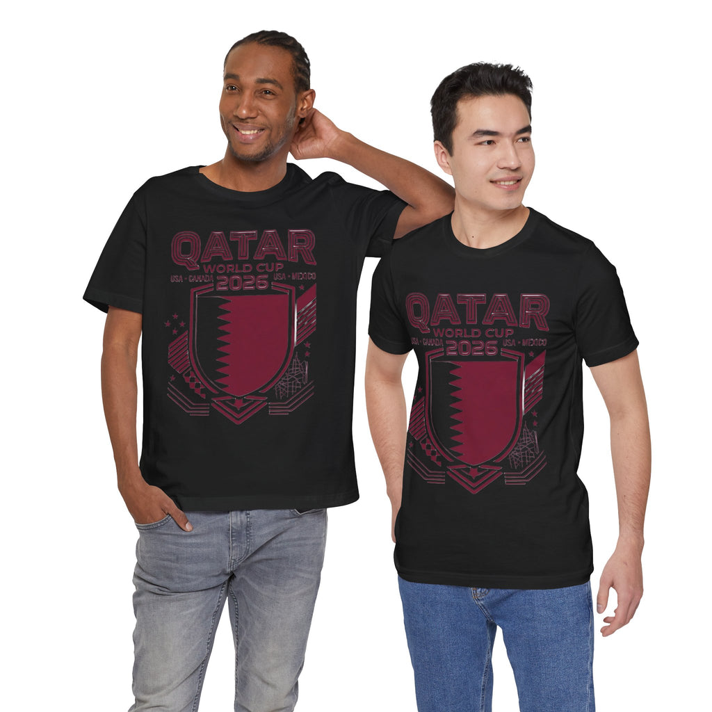 Camiseta del Mundial de Catar 2026 | Escudo de fútbol de Catar, EE. UU., Canadá, México