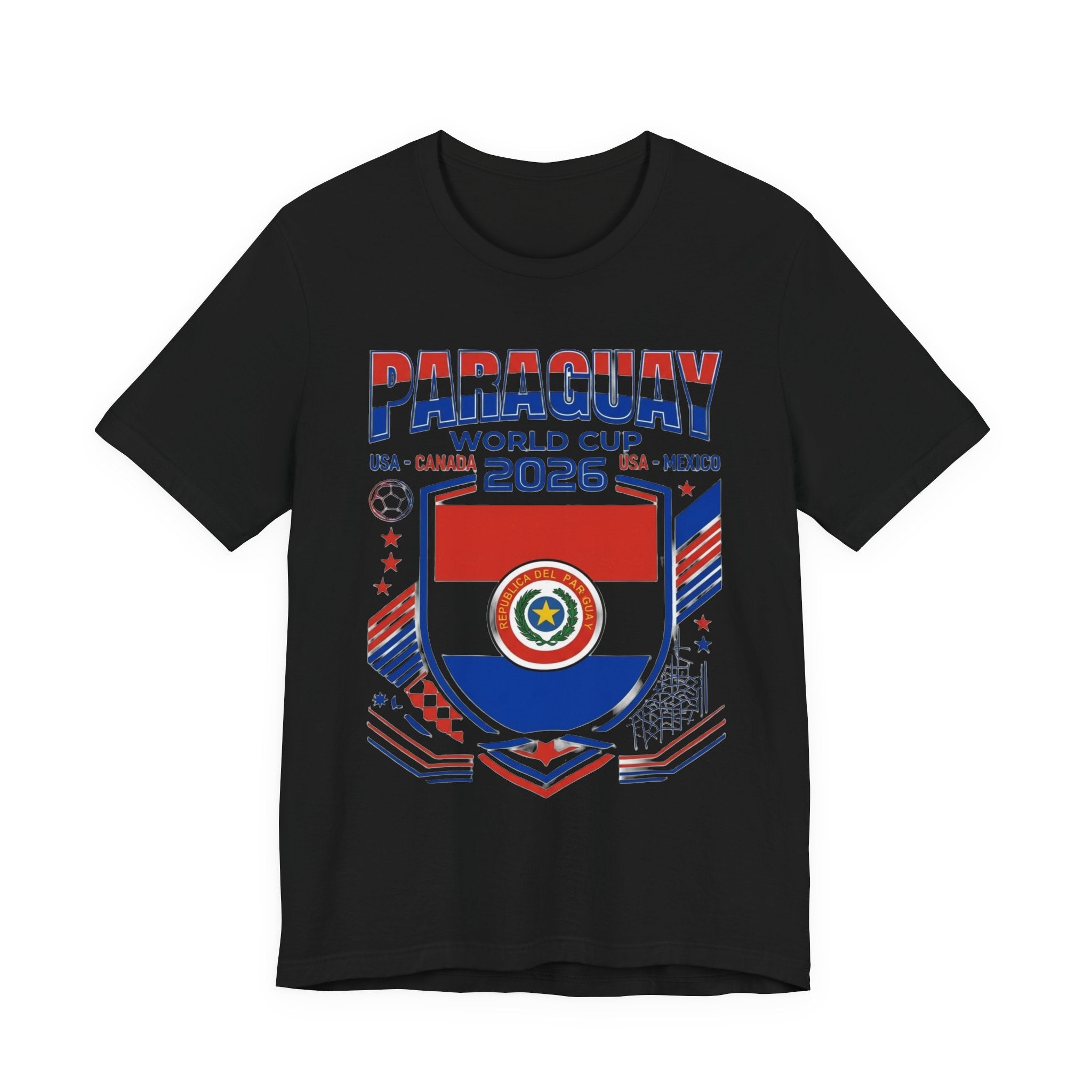 Camiseta de Paraguay Mundial 2026 | Escudo de fútbol de Paraguay, EE. UU. Canadá México