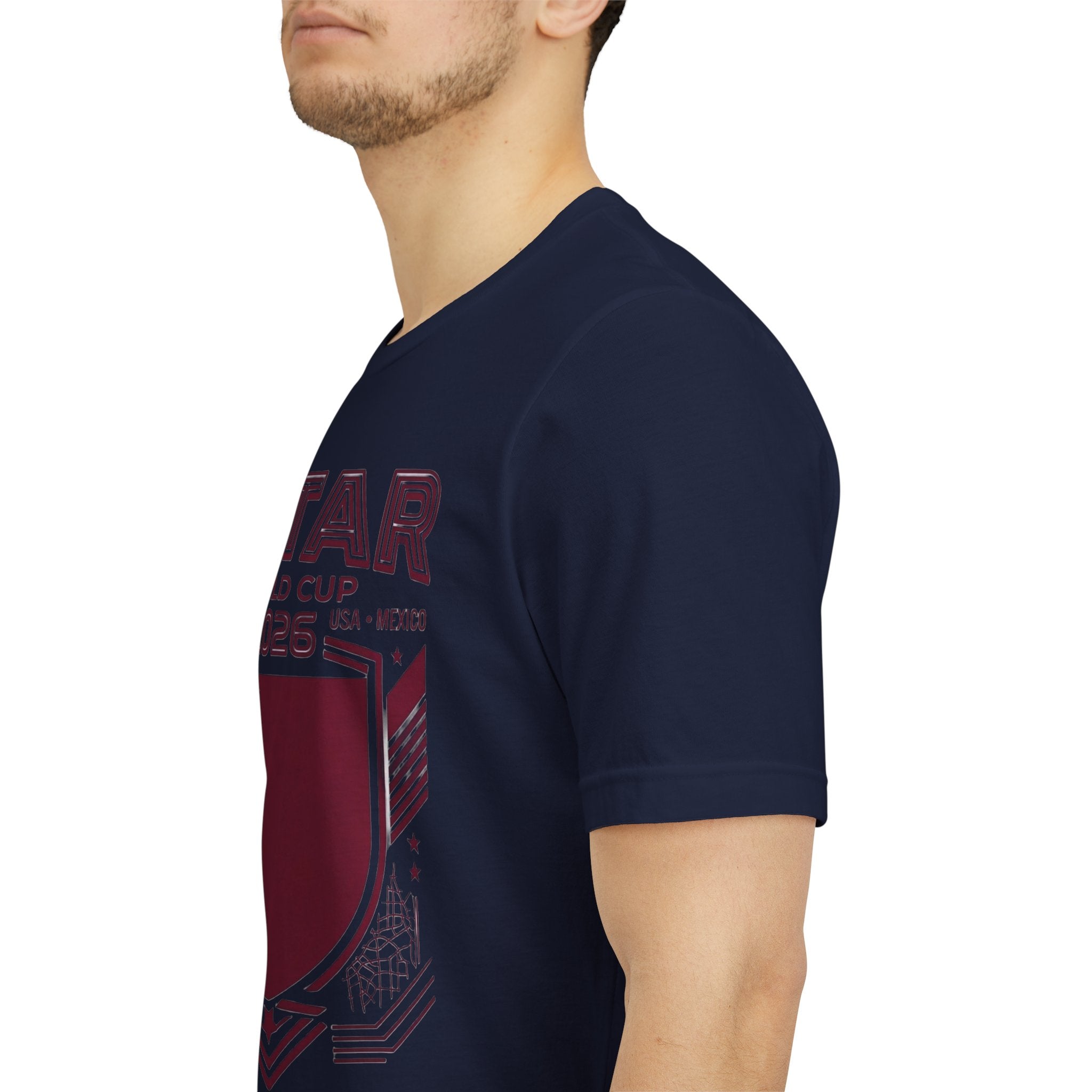 Camiseta del Mundial de Catar 2026 | Escudo de fútbol de Catar, EE. UU., Canadá, México