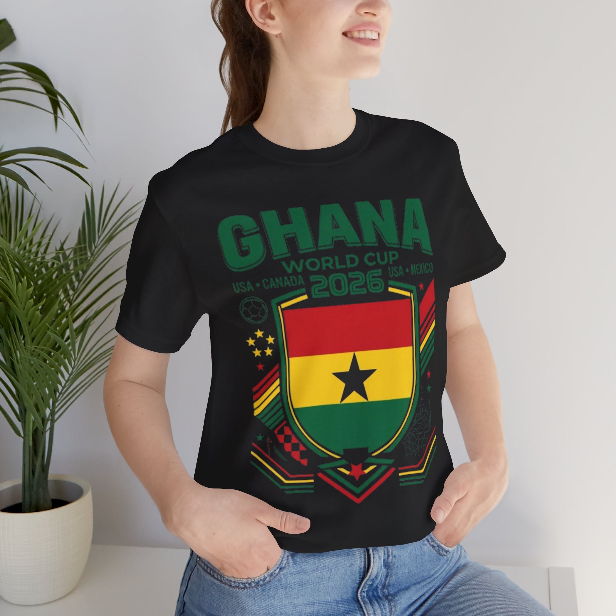 Camiseta de Ghana Mundial 2026 | Escudo de Fútbol de Ghana, EE. UU., Canadá, México