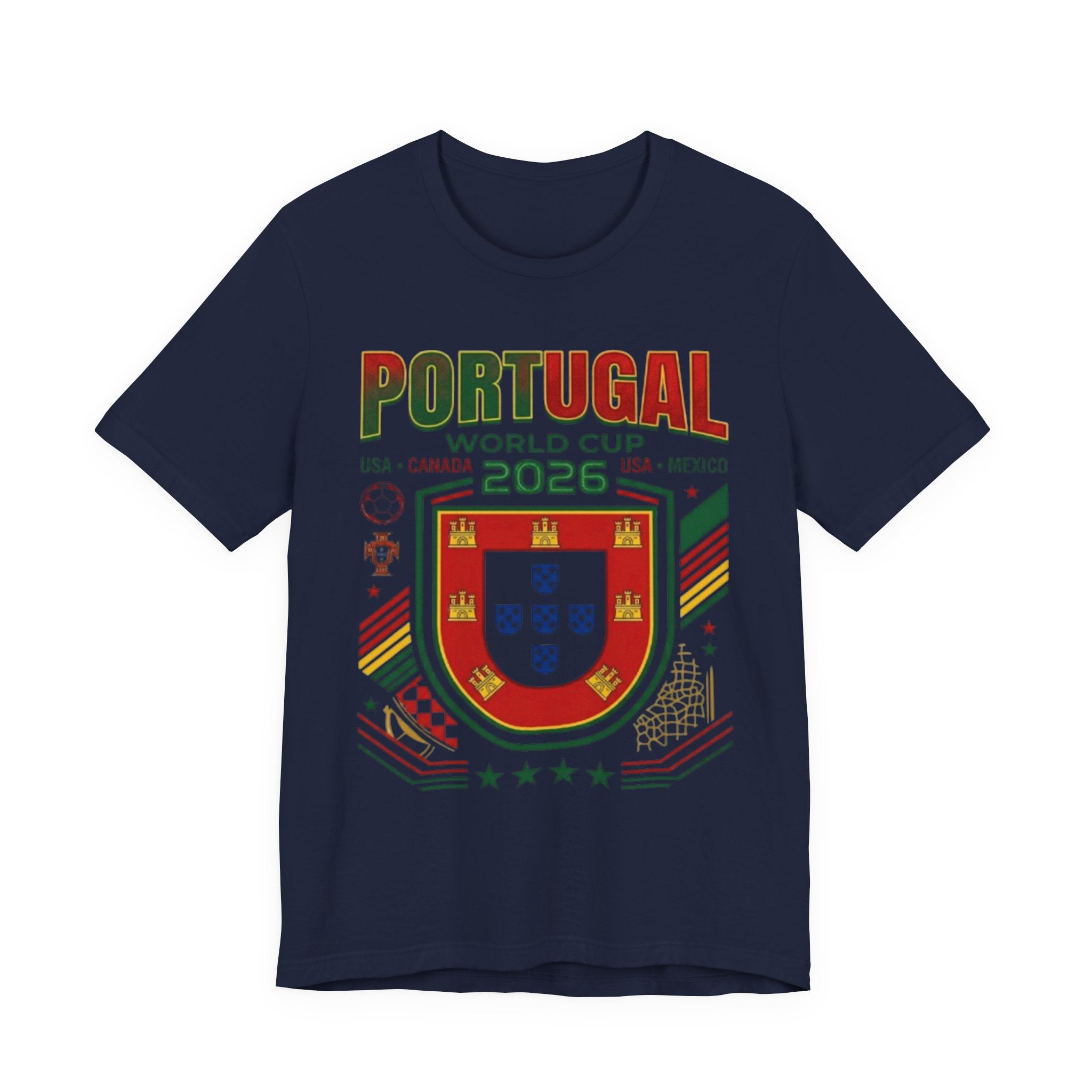 Camiseta de Portugal Copa Mundial 2026 | Escudo de Fútbol de Portugal, EE. UU. Canadá México