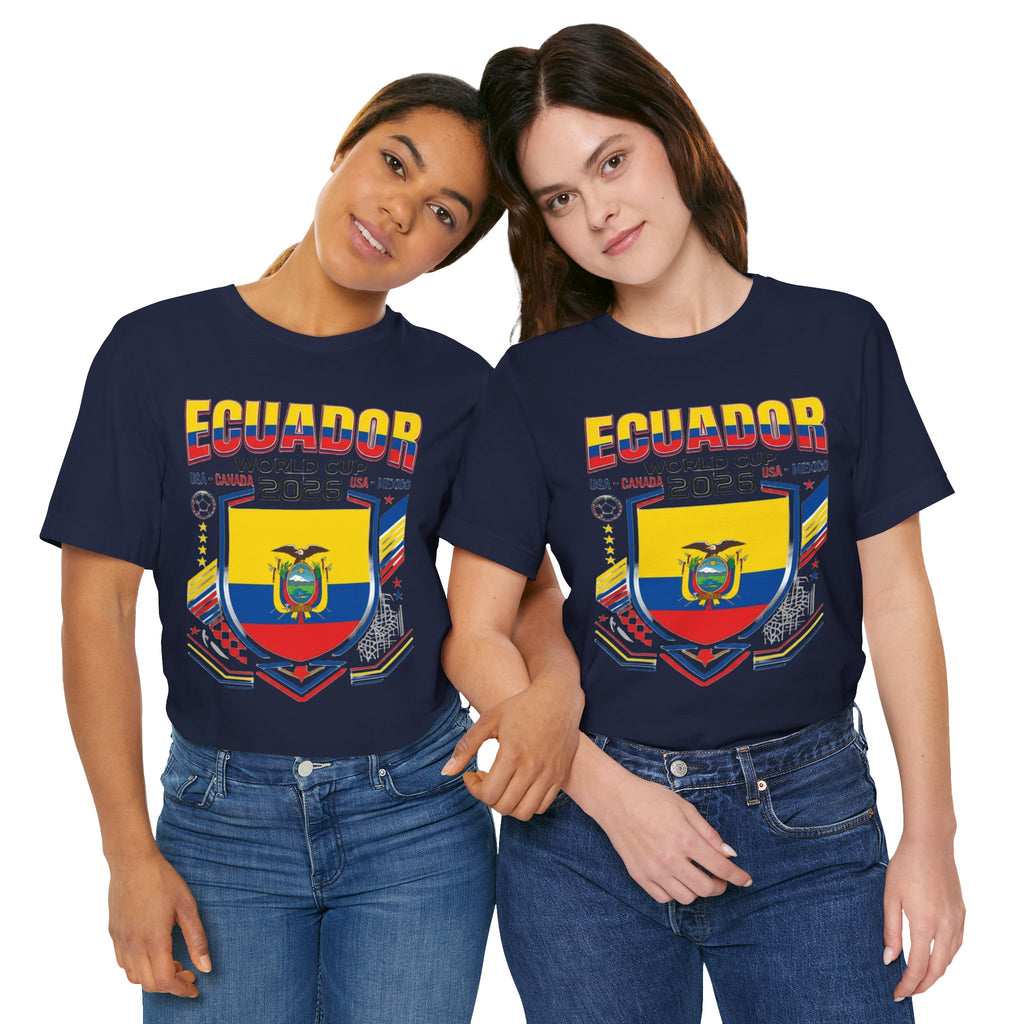 Camiseta Ecuador Mundial 2026 | Escudo de Fútbol de Ecuador, EE. UU. Canadá México