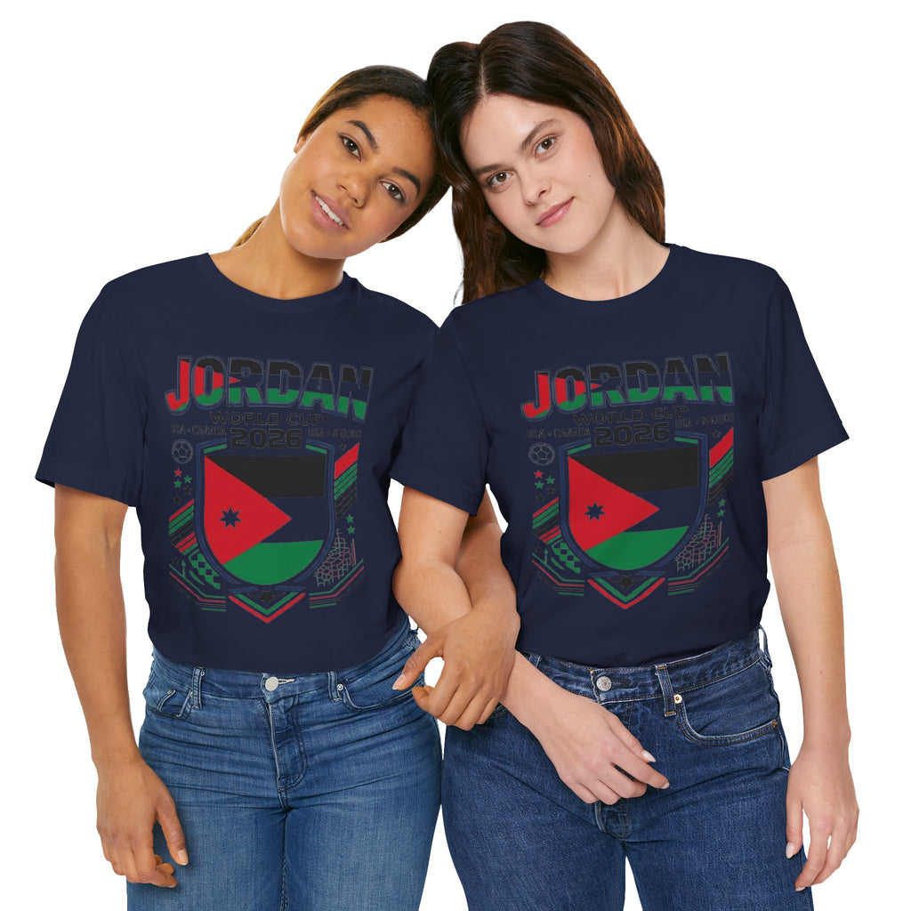 Camiseta Jordan Mundial 2026 | Escudo de fútbol de Jordania, EE. UU., Canadá, México