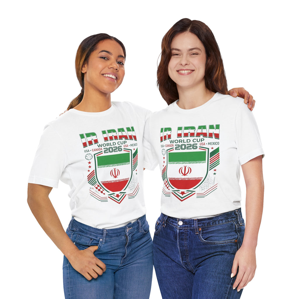 Camiseta de Irán Mundial 2026 | Escudo de fútbol de Irán, EE. UU. Canadá México