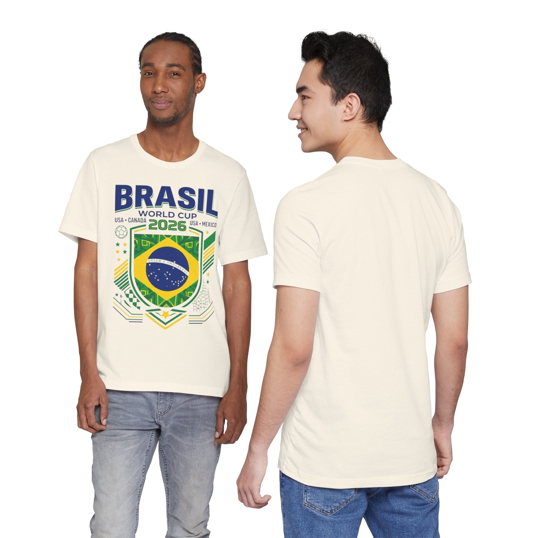 T-shirt Coupe du Monde Brésil 2026 | Blason Football Brésil, États-Unis Canada Mexique