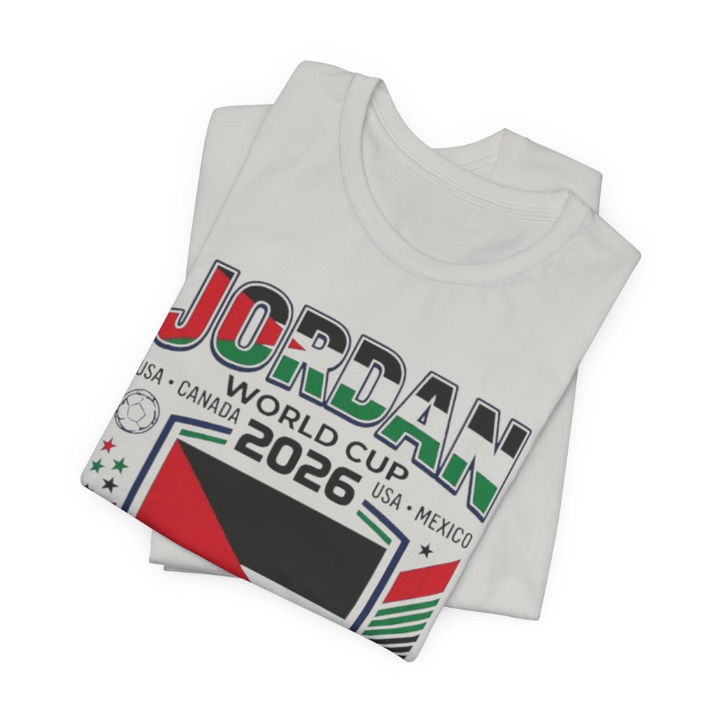 Camiseta Jordan Mundial 2026 | Escudo de fútbol de Jordania, EE. UU., Canadá, México