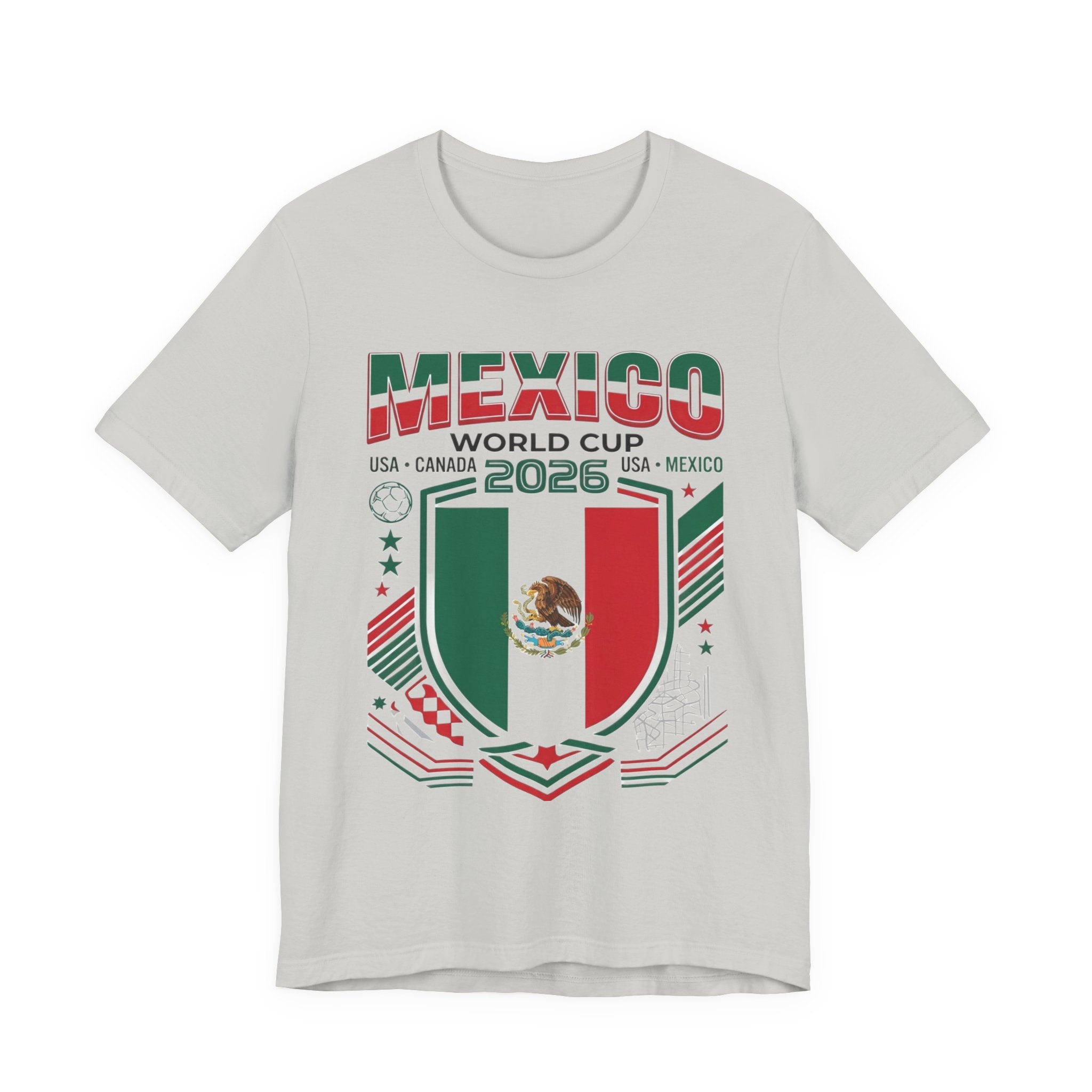 T-shirt Coupe du Monde 2026 Mexique | Blason de football du Mexique, États-Unis Canada Mexique