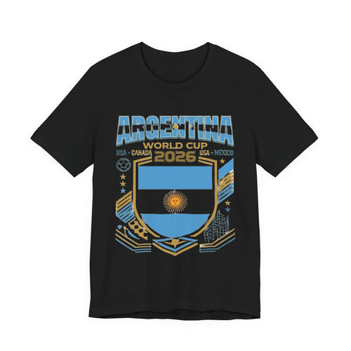 Argentina World Cup 2026 Tee | Argentina Football Crest, USA Canada Mexico