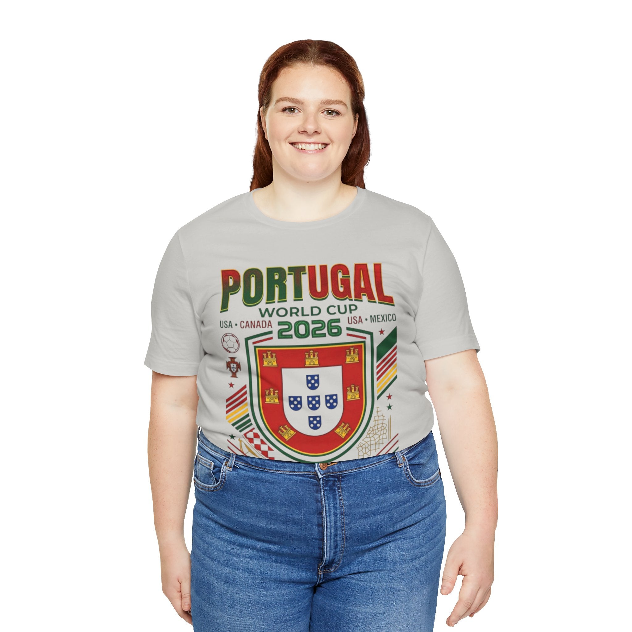 Camiseta de Portugal Copa Mundial 2026 | Escudo de Fútbol de Portugal, EE. UU. Canadá México