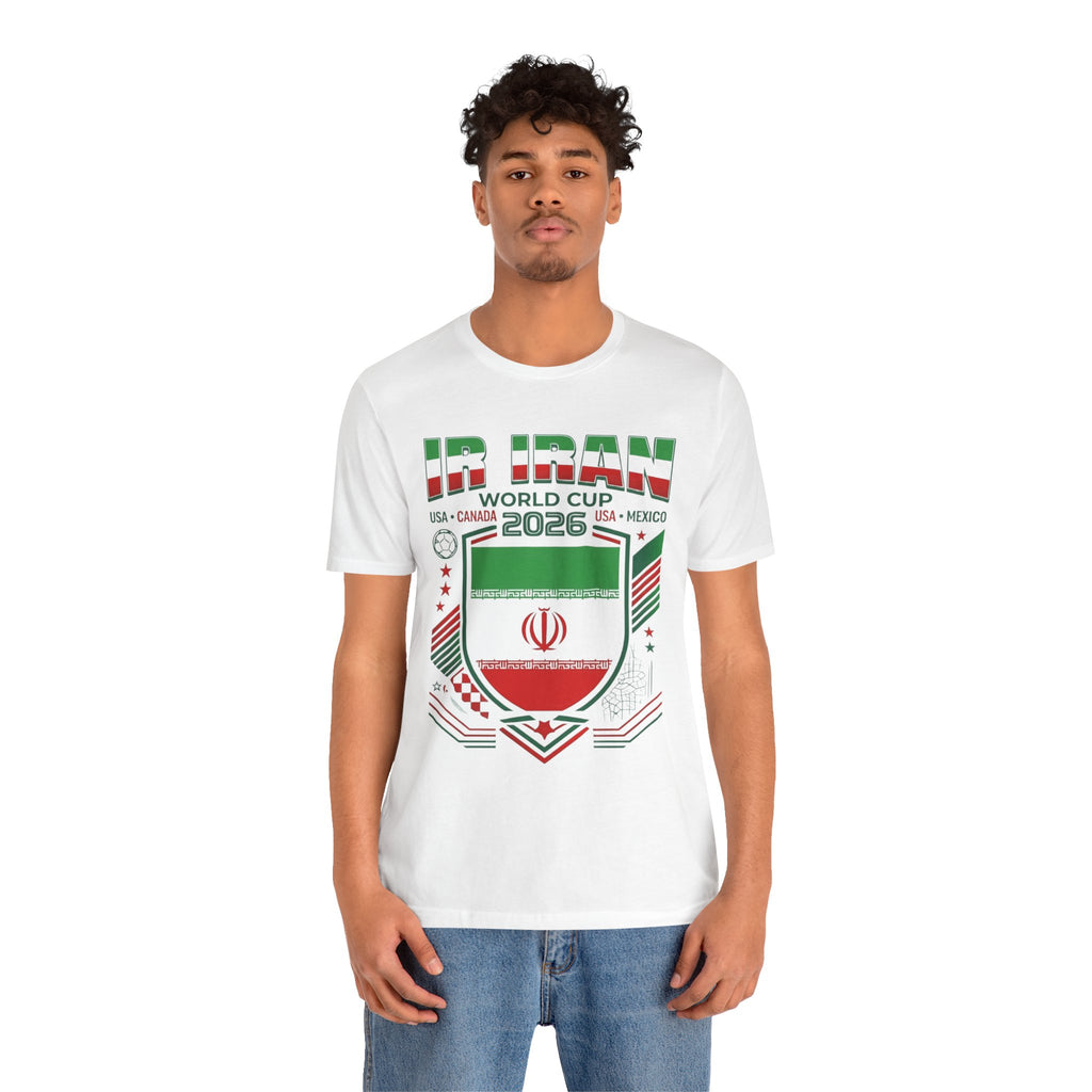 Camiseta de Irán Mundial 2026 | Escudo de fútbol de Irán, EE. UU. Canadá México