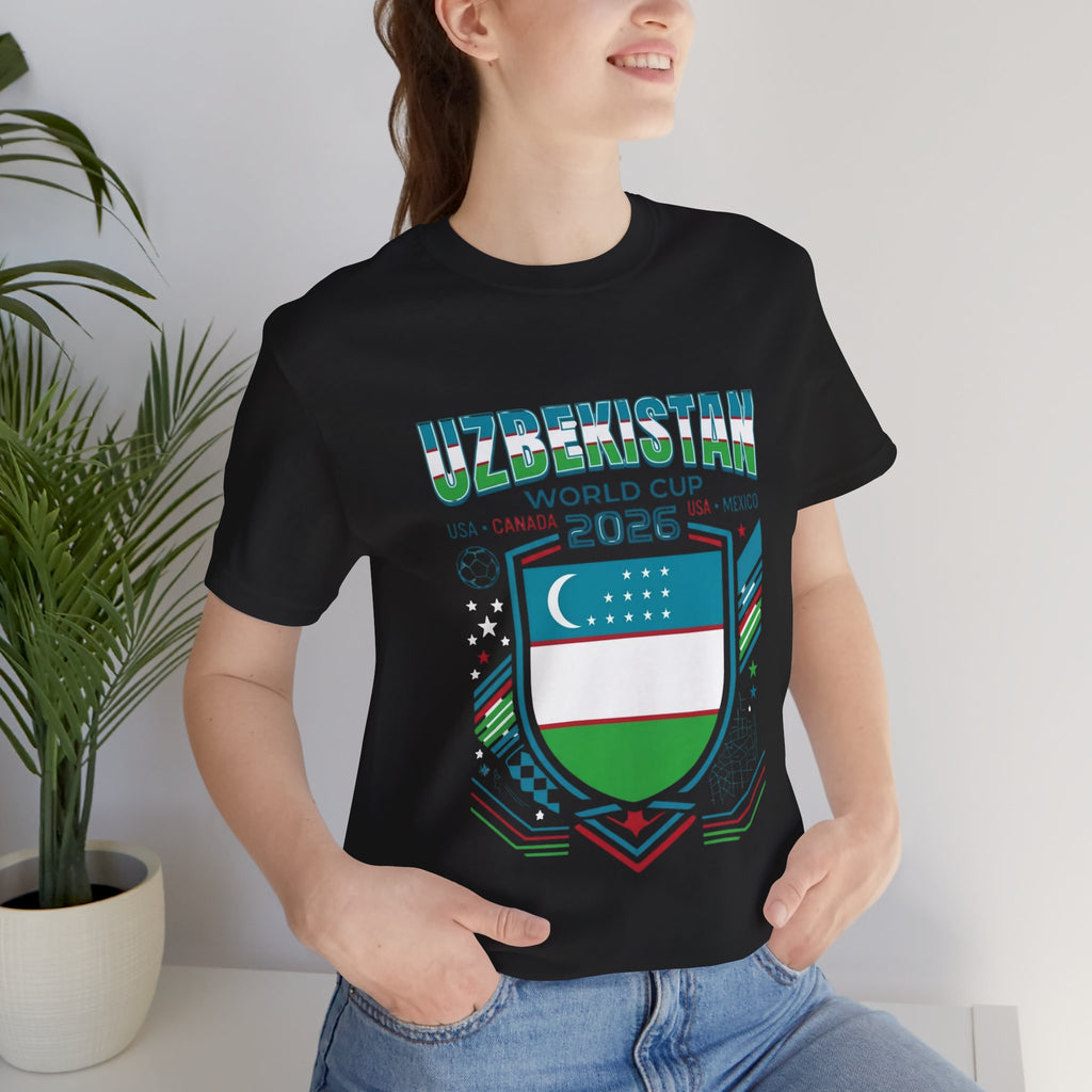 Camiseta Uzbekistán Mundial 2026 | Escudo de fútbol de Uzbekistán, EE. UU. Canadá México