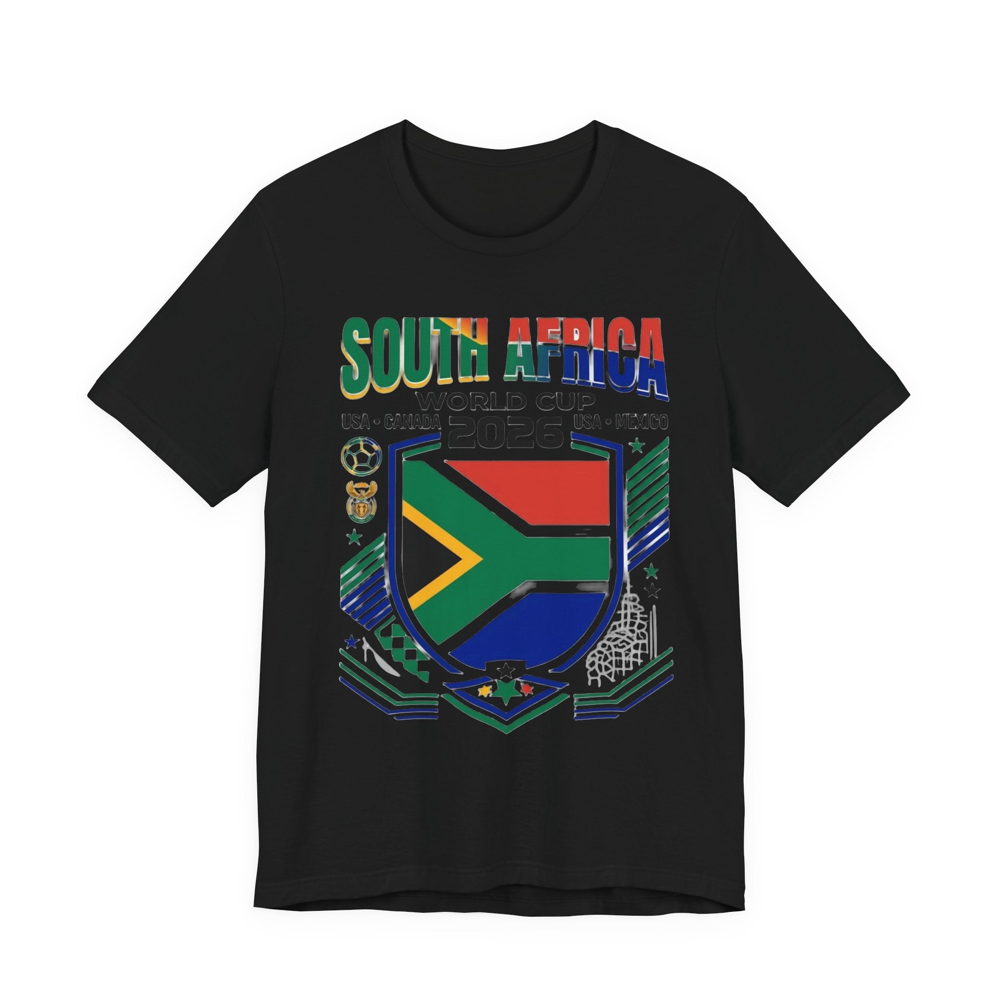Camiseta Mundial de Sudáfrica 2026 | Escudo de Fútbol de Sudáfrica, EE. UU., Canadá, México