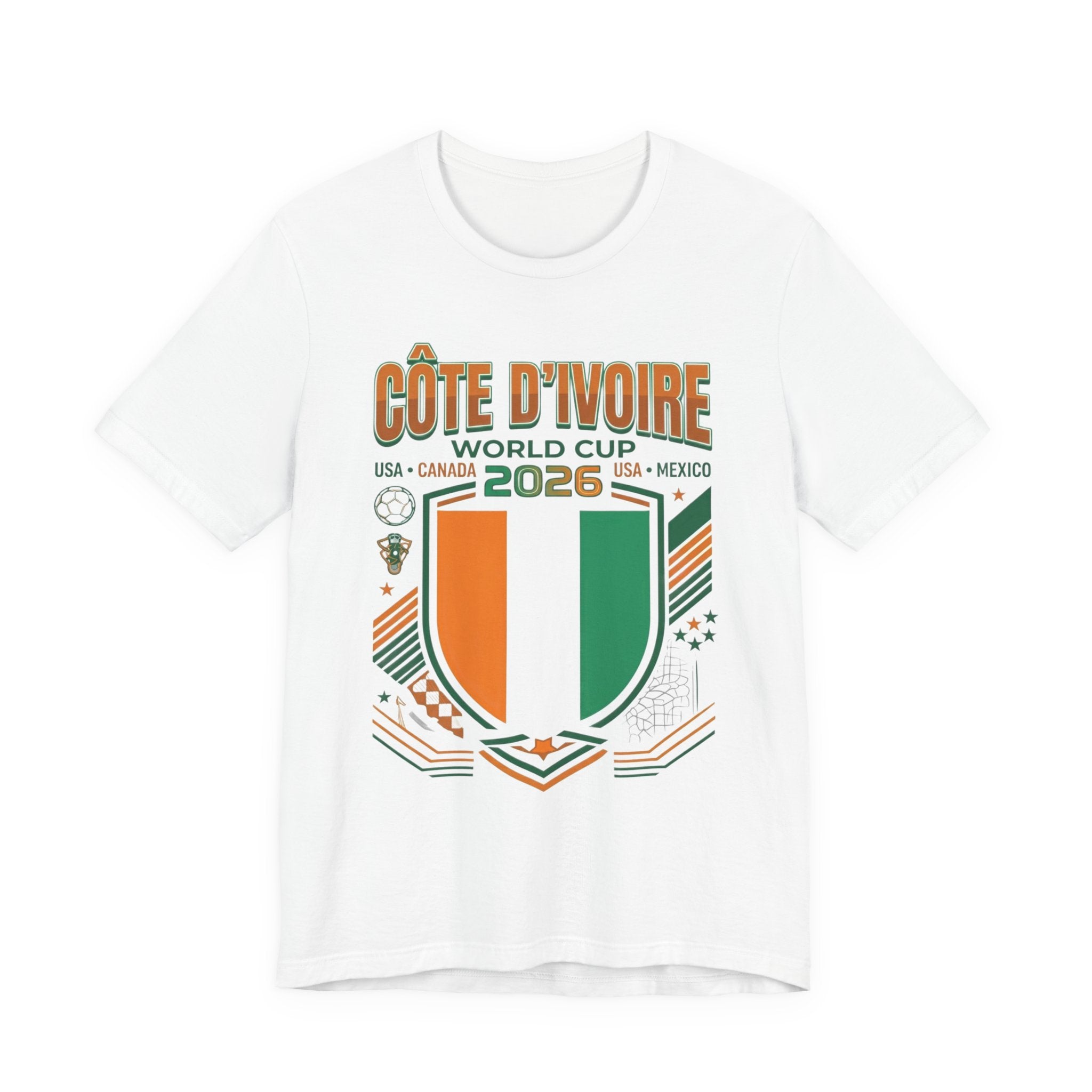 Tee Coupe du Monde 2026 Côte d'Ivoire | Blason Football Côte d'Ivoire, USA Canada Mexique