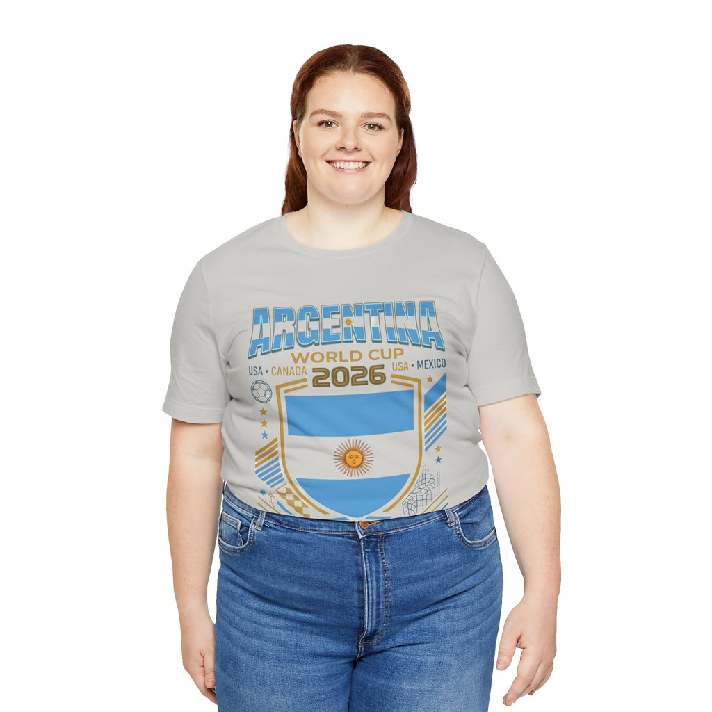 Camiseta Argentina Mundial 2026 | Escudo de la selección argentina de fútbol, EE. UU., Canadá, México