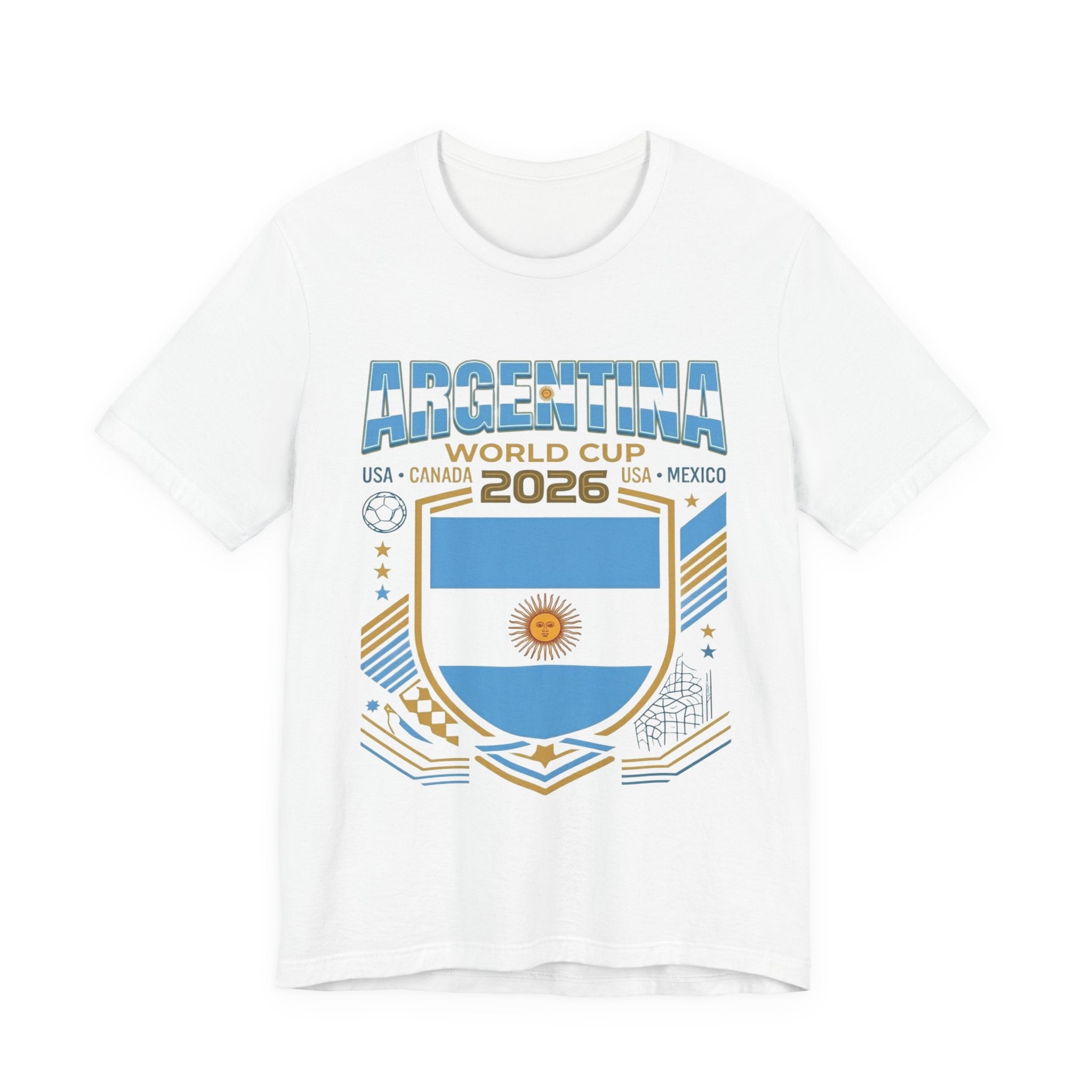 Argentina World Cup 2026 Tee | Argentina Football Crest, USA Canada Mexico