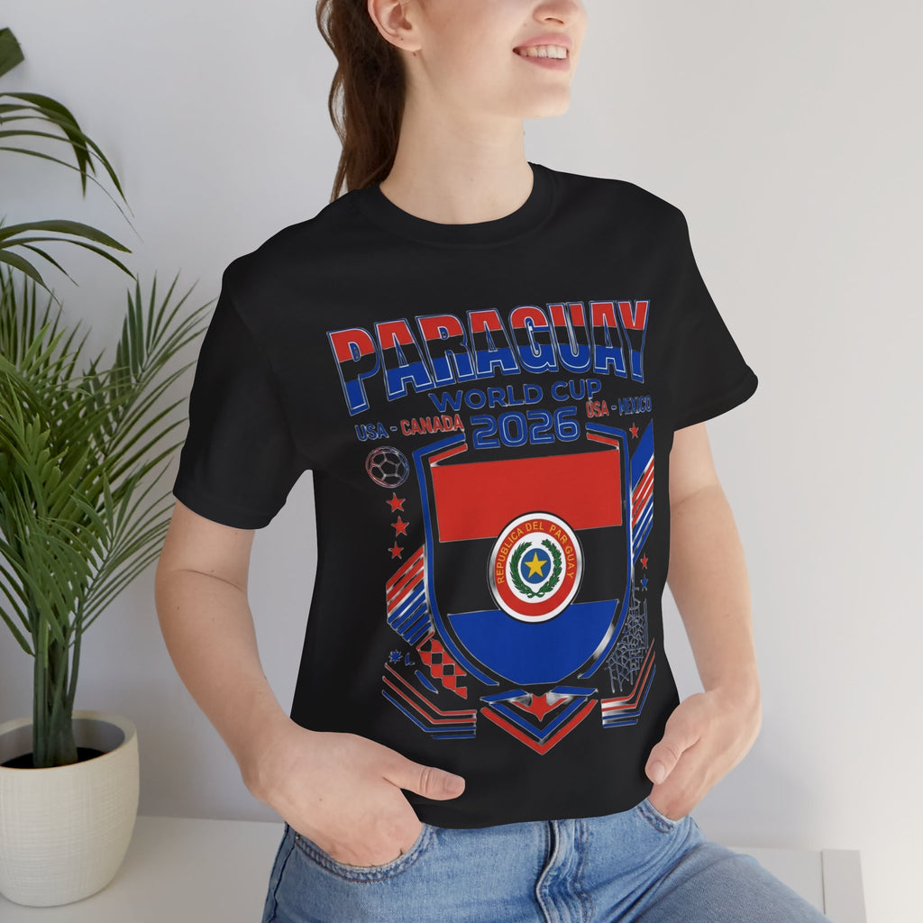 Camiseta de Paraguay Mundial 2026 | Escudo de fútbol de Paraguay, EE. UU. Canadá México