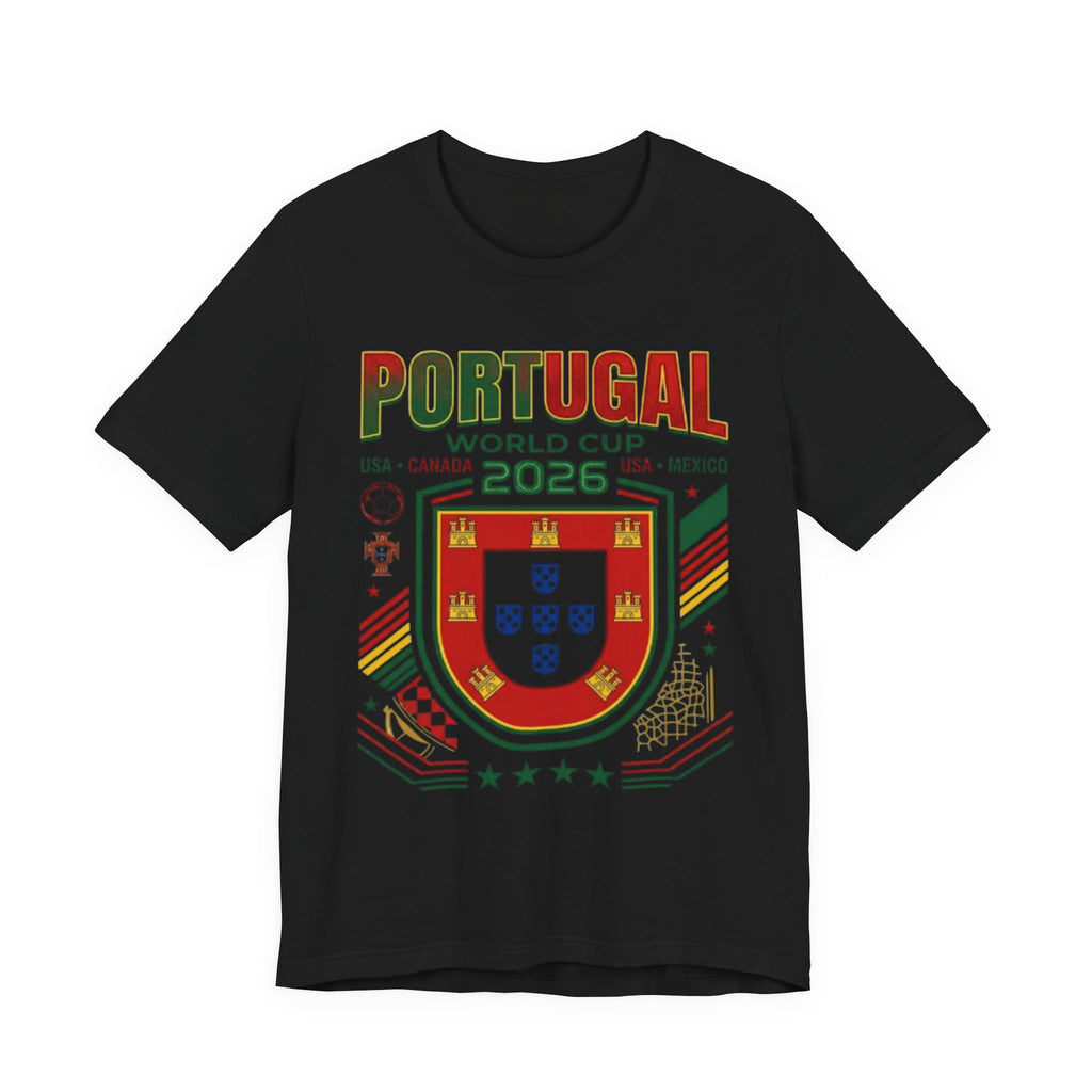 Camiseta de Portugal Copa Mundial 2026 | Escudo de Fútbol de Portugal, EE. UU. Canadá México