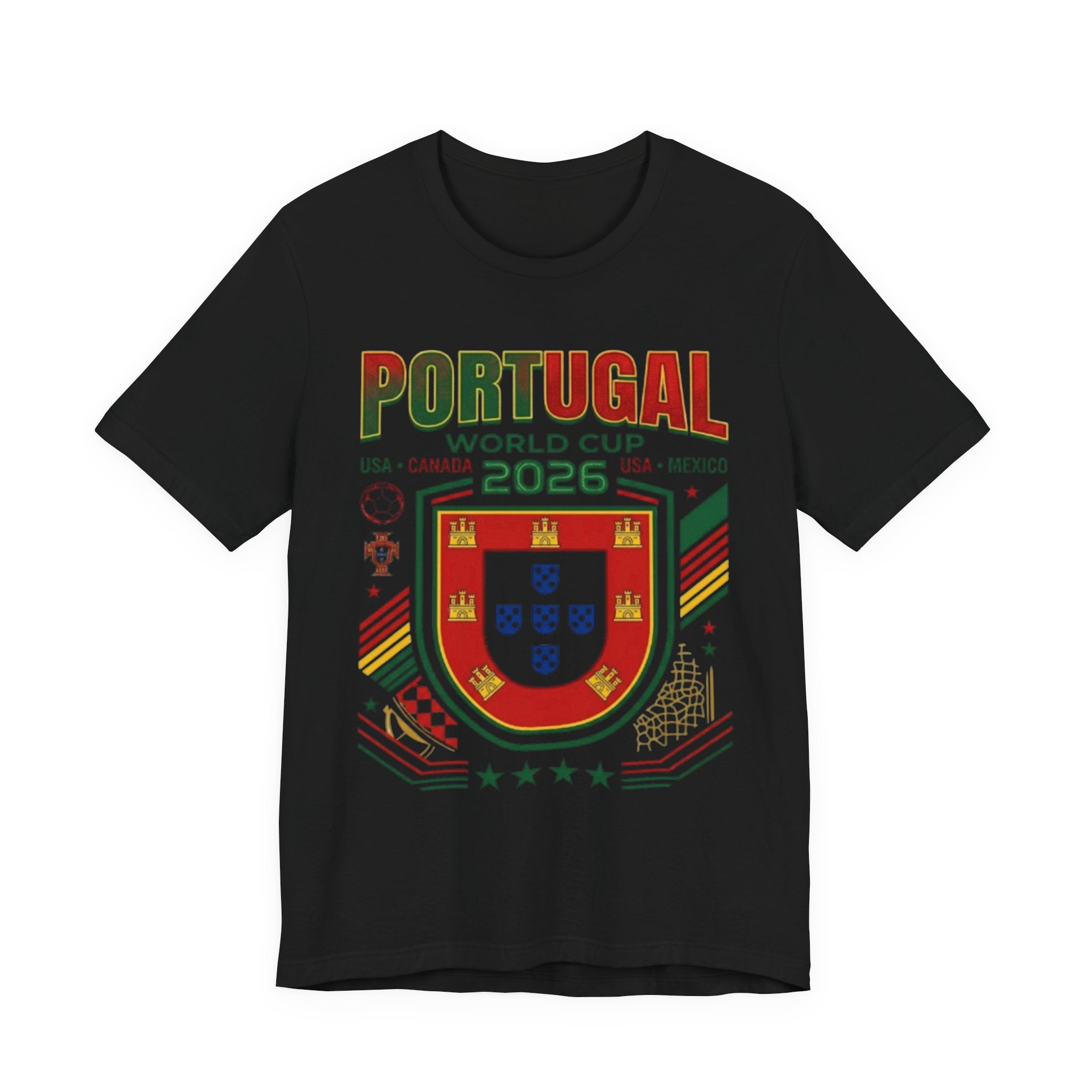Camiseta de Portugal Copa Mundial 2026 | Escudo de Fútbol de Portugal, EE. UU. Canadá México