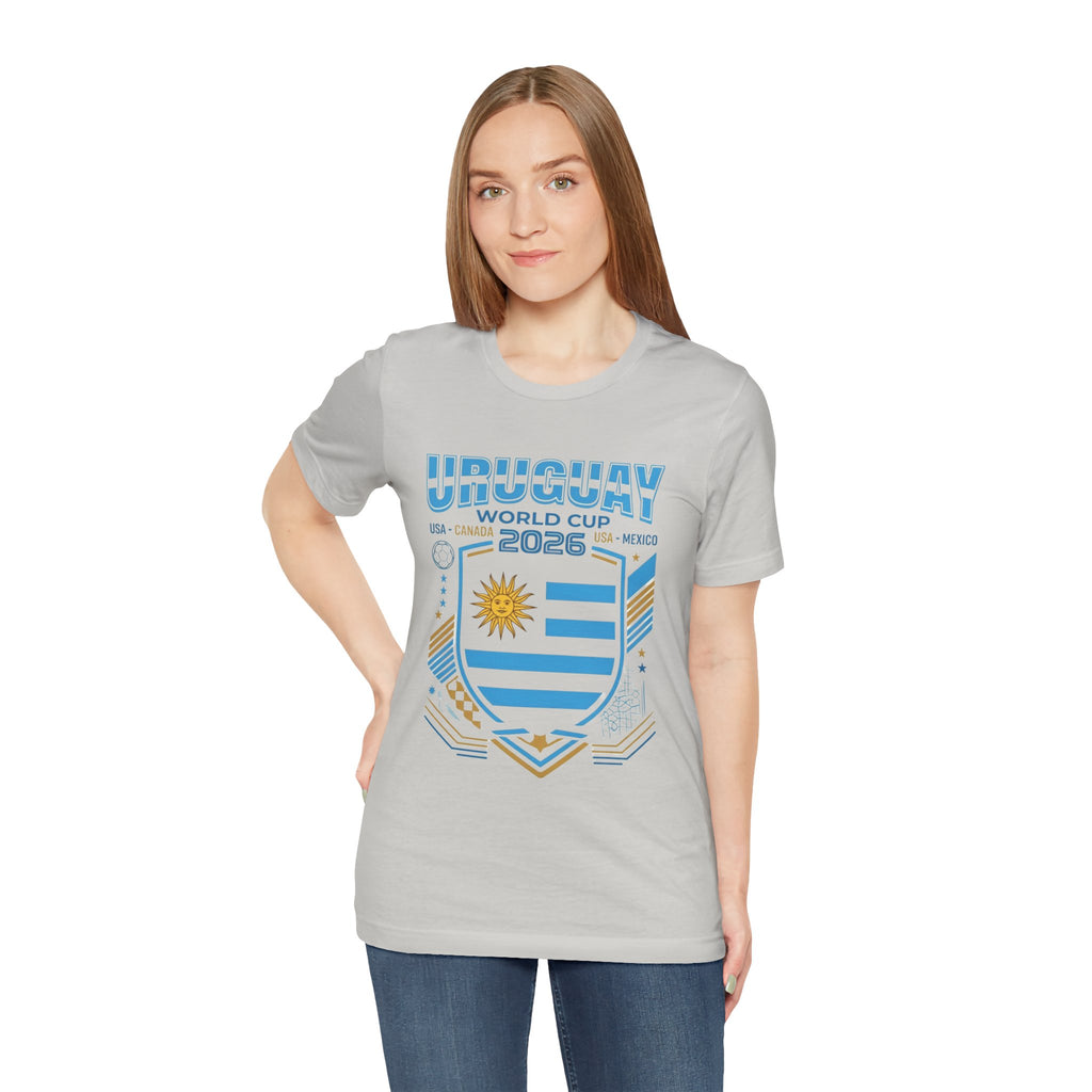 Camiseta Mundial Uruguay 2026 | Escudo de Fútbol de Uruguay, EE. UU., Canadá, México