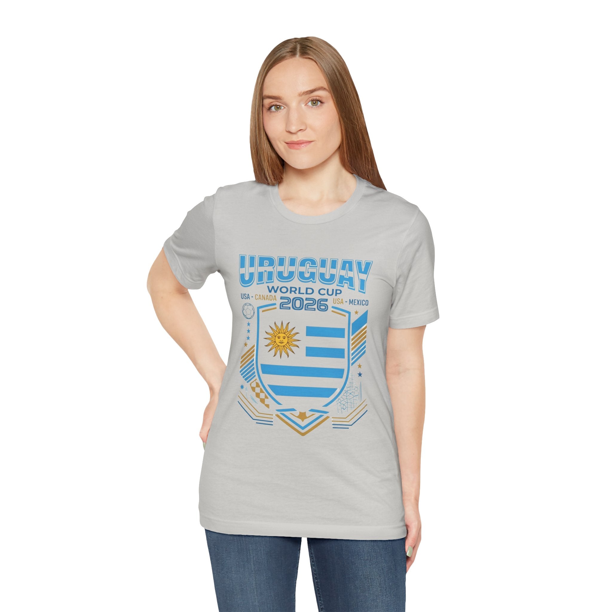 Camiseta Mundial Uruguay 2026 | Escudo de Fútbol de Uruguay, EE. UU., Canadá, México