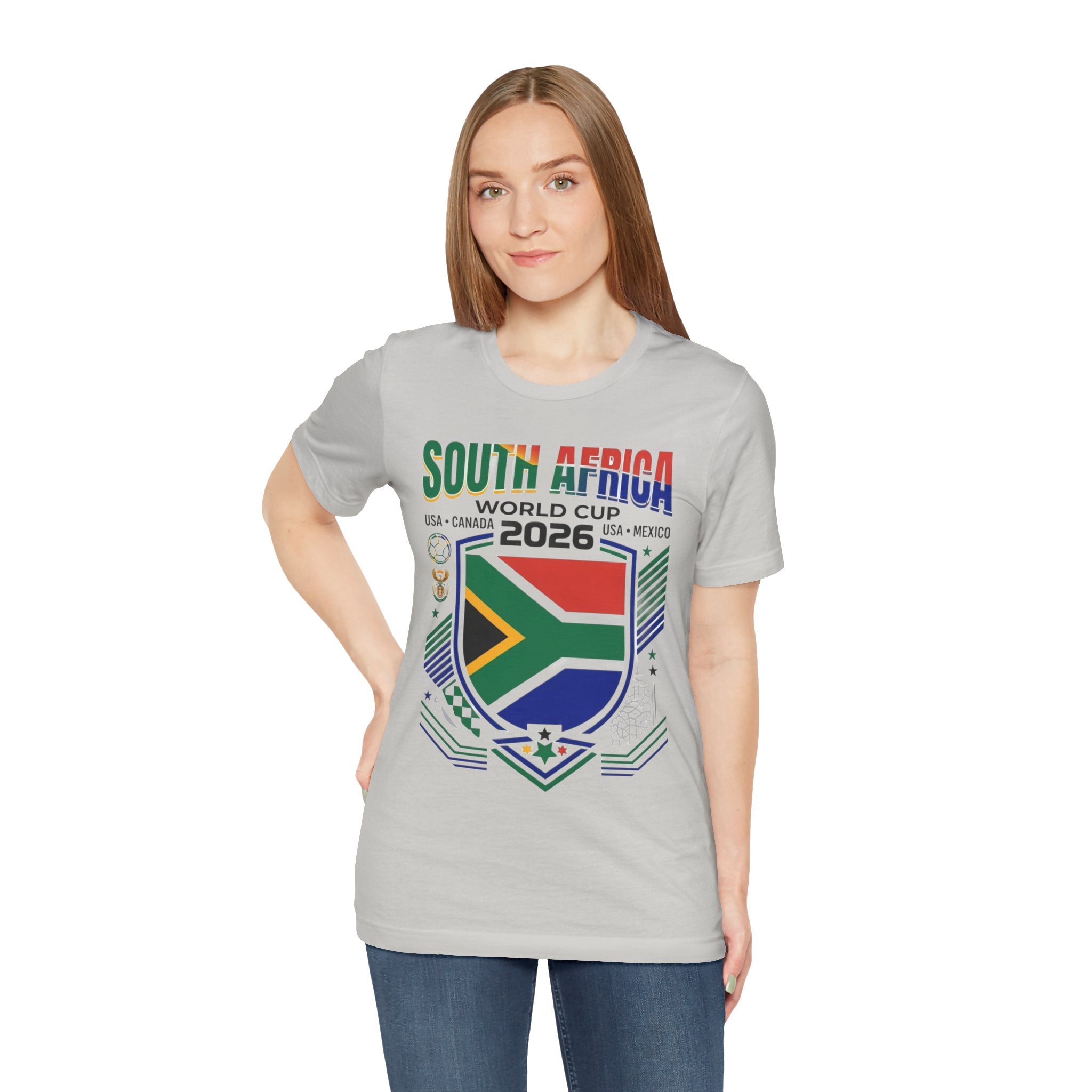 Camiseta Mundial de Sudáfrica 2026 | Escudo de Fútbol de Sudáfrica, EE. UU., Canadá, México