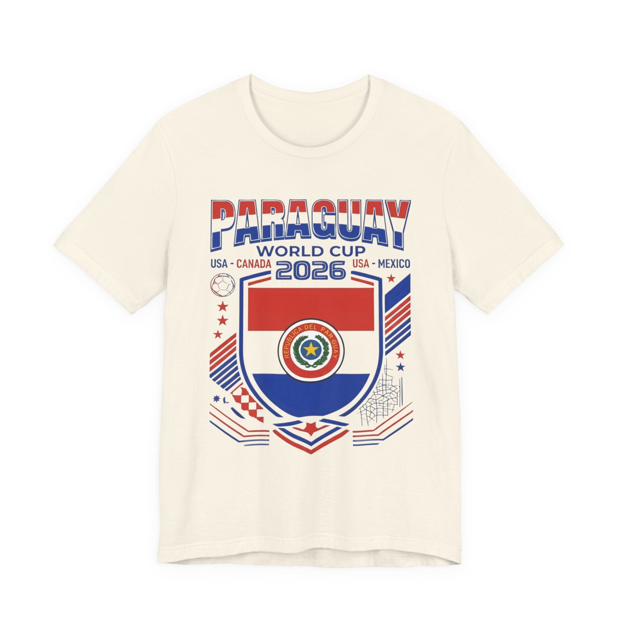 Camiseta de Paraguay Mundial 2026 | Escudo de fútbol de Paraguay, EE. UU. Canadá México