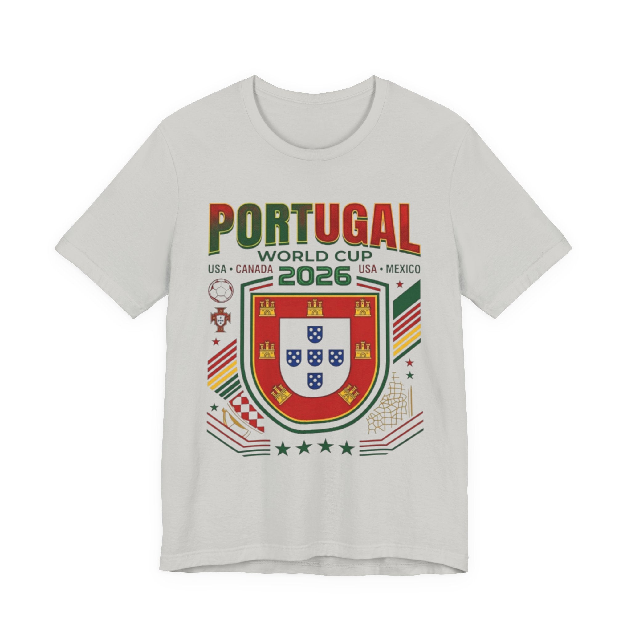 Camiseta de Portugal Copa Mundial 2026 | Escudo de Fútbol de Portugal, EE. UU. Canadá México