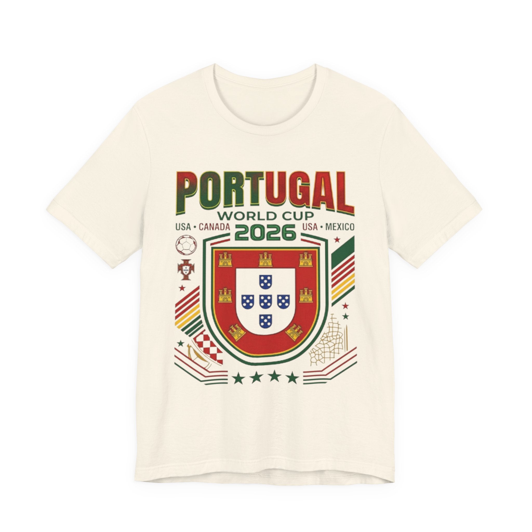 Camiseta de Portugal Copa Mundial 2026 | Escudo de Fútbol de Portugal, EE. UU. Canadá México
