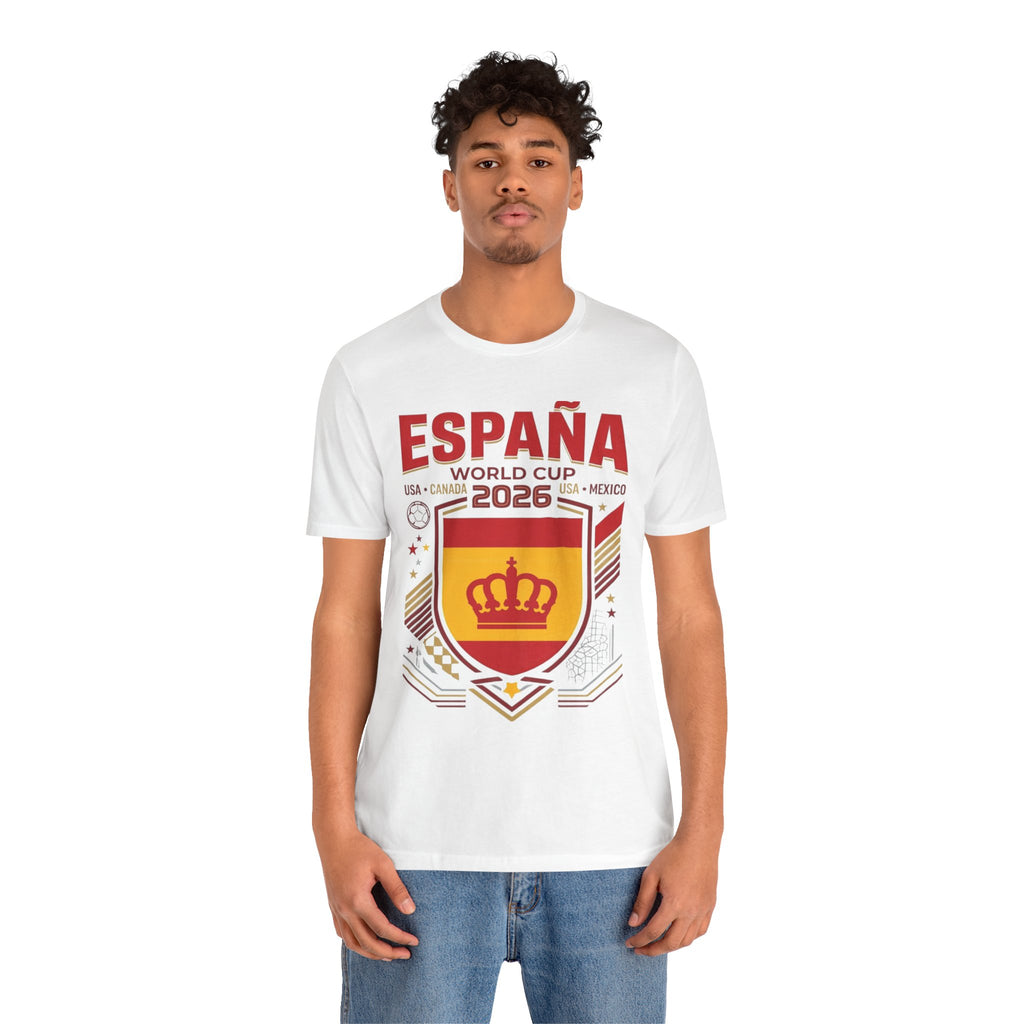 Camiseta España Mundial 2026 | Escudo de Fútbol de España, EE. UU., Canadá, México