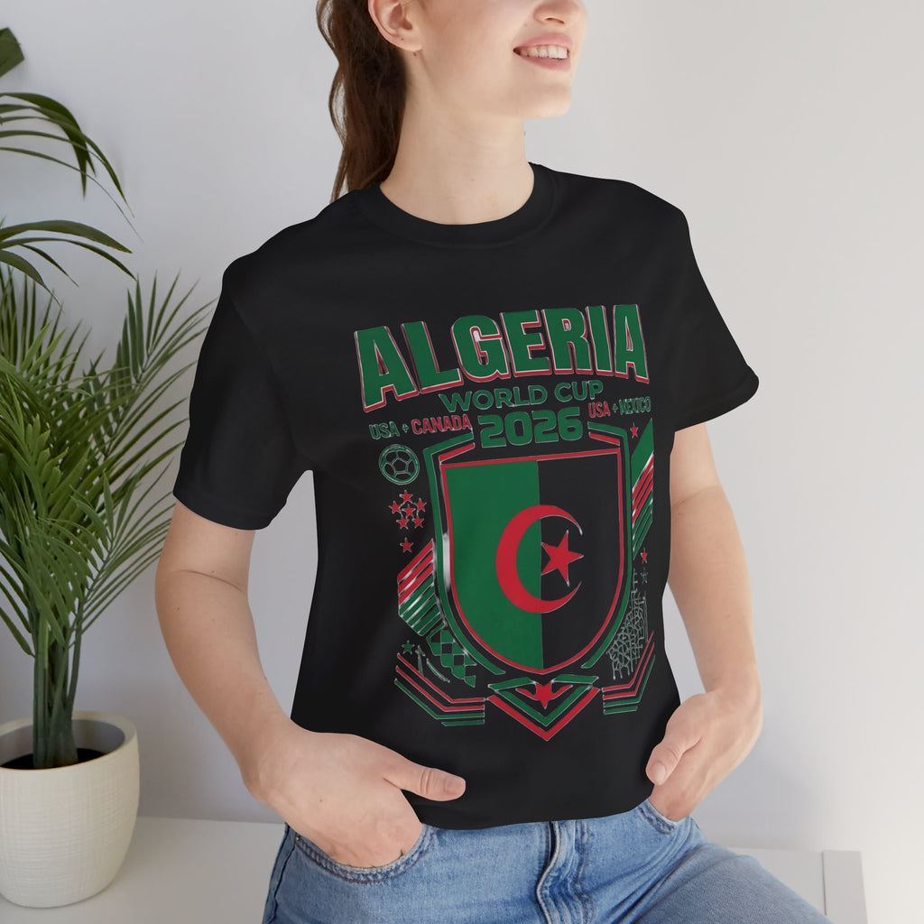 Camiseta de Argelia Mundial 2026 | Escudo de la selección de fútbol de Argelia, EE. UU. Canadá México