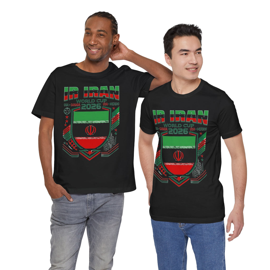 Camiseta de Irán Mundial 2026 | Escudo de fútbol de Irán, EE. UU. Canadá México