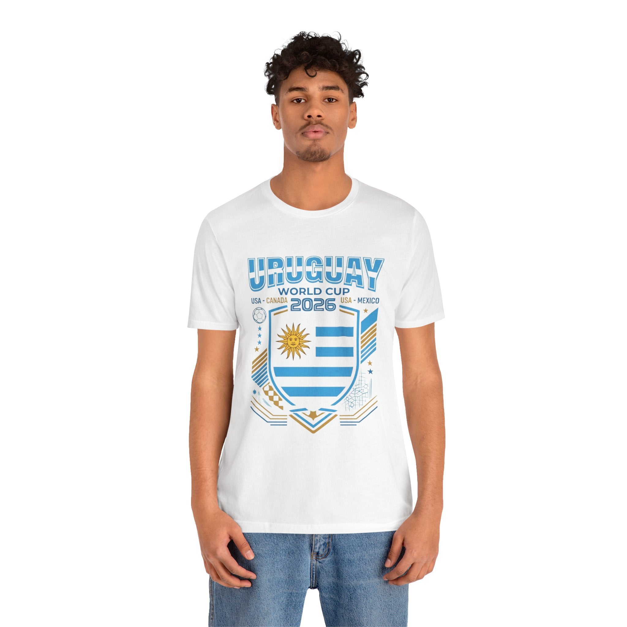 T-shirt Uruguay Coupe du Monde 2026 | Blason de football de l'Uruguay, USA Canada Mexique